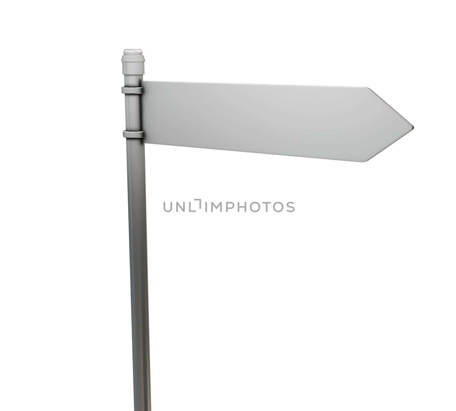 3D render of a blank road sign