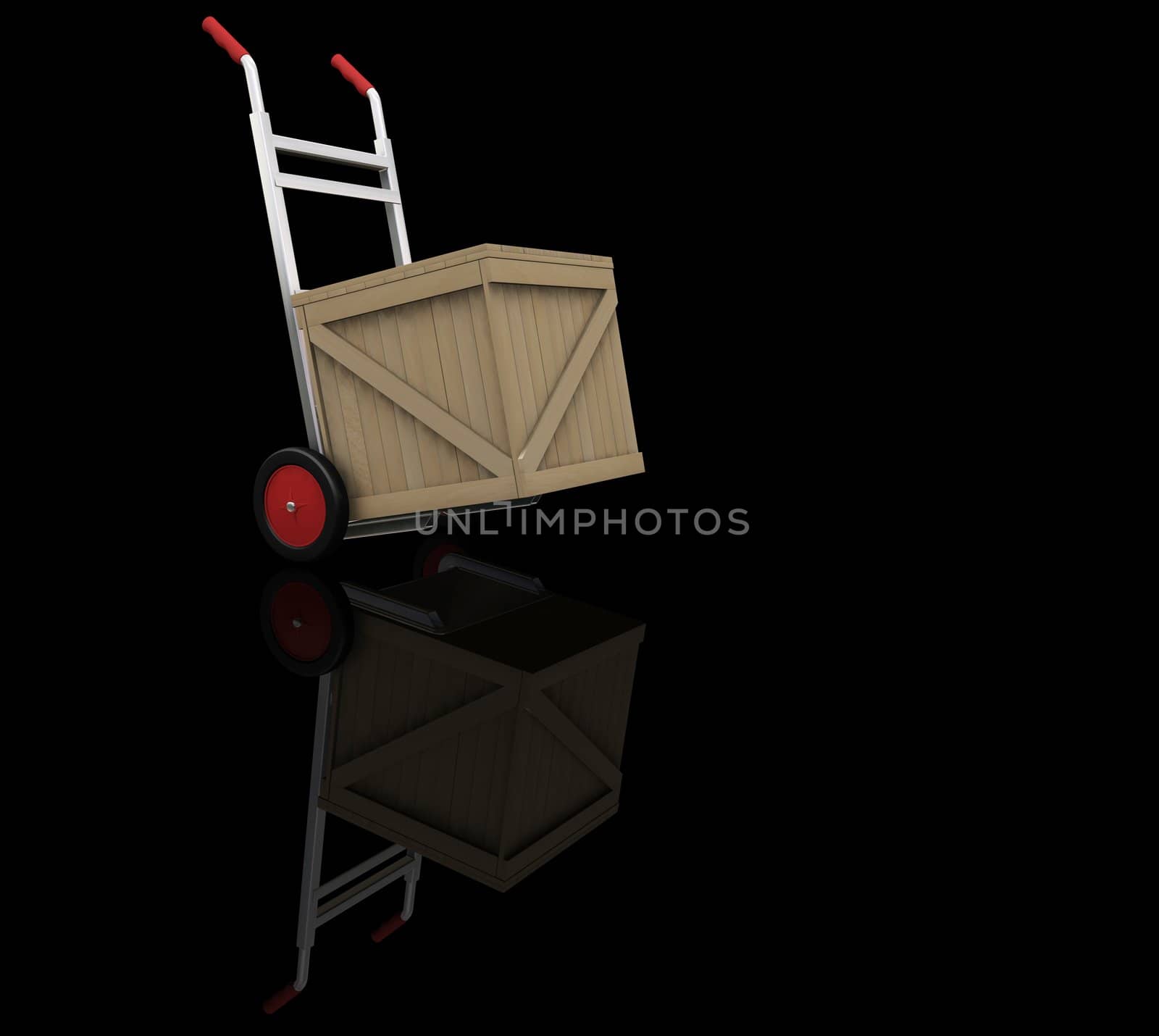 Hand truck with crate by kjpargeter