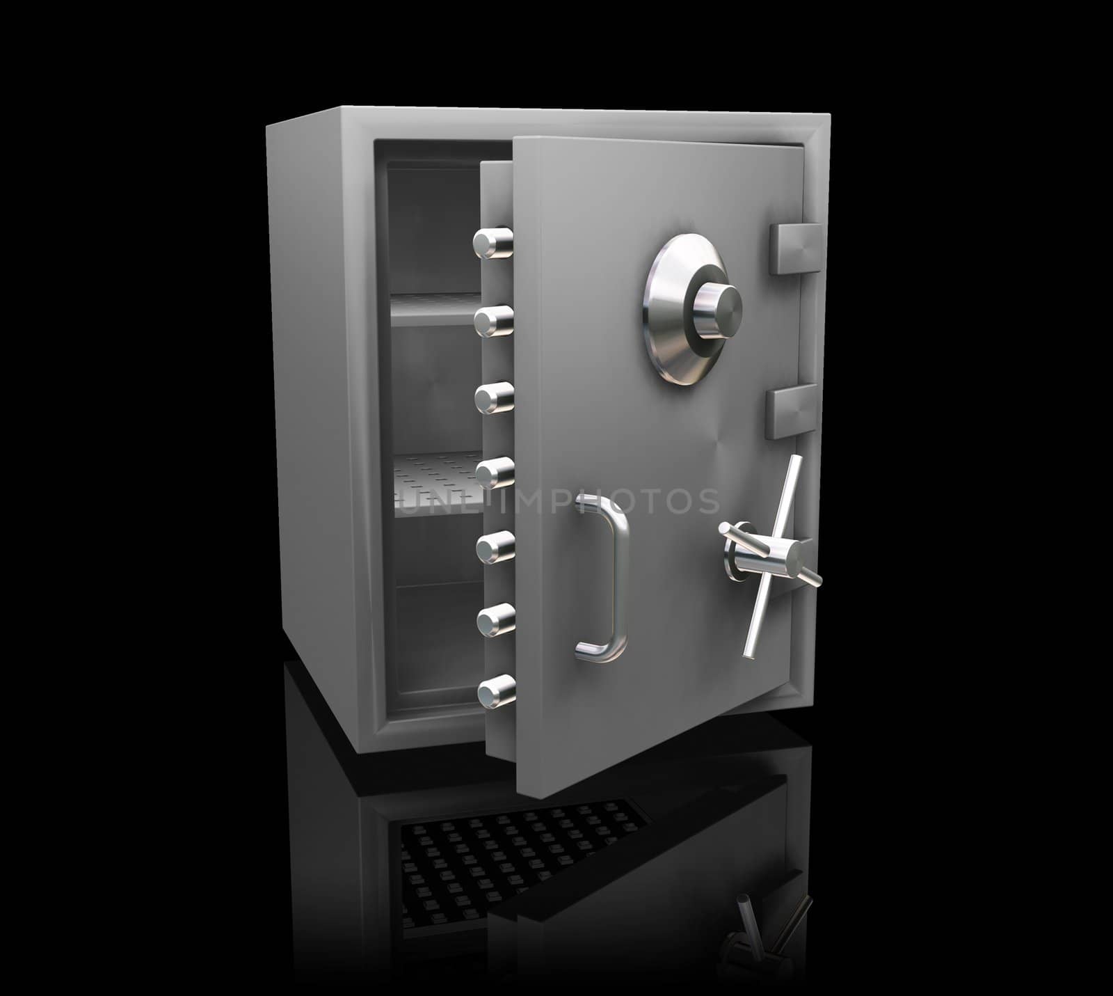 3D render of a bank safe