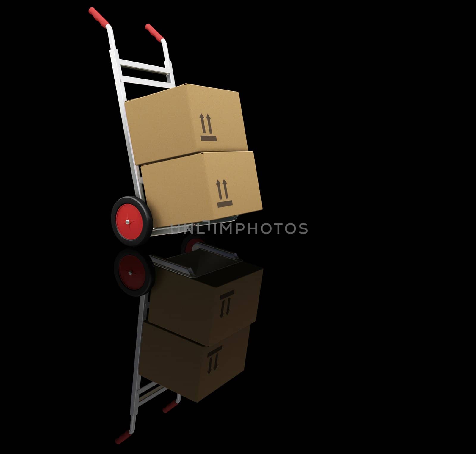 Hand truck with boxes by kjpargeter