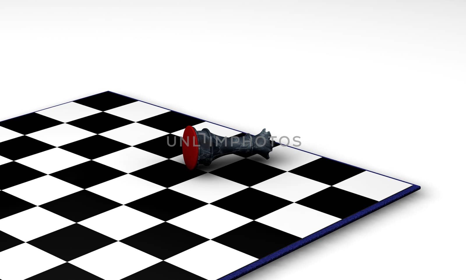 3D render of a fallen chess piece