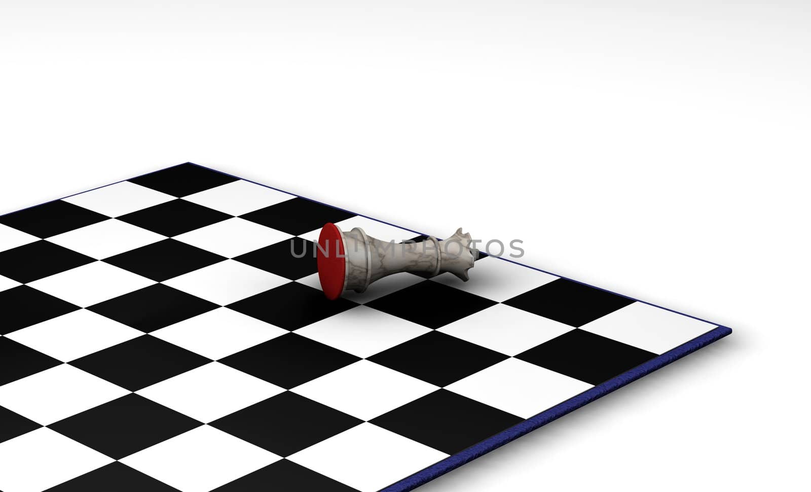 3D render of a fallen chess piece