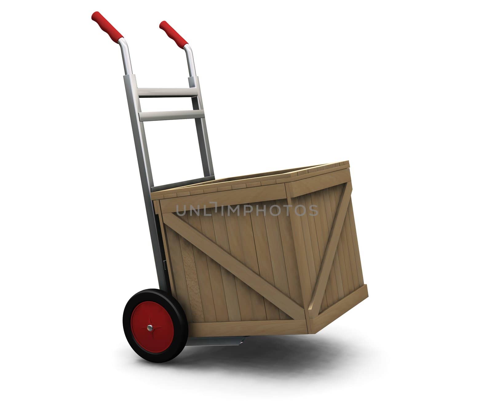 Hand truck with crate by kjpargeter