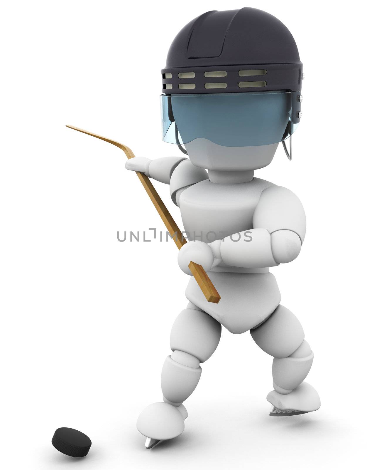 3D render of a hockey player