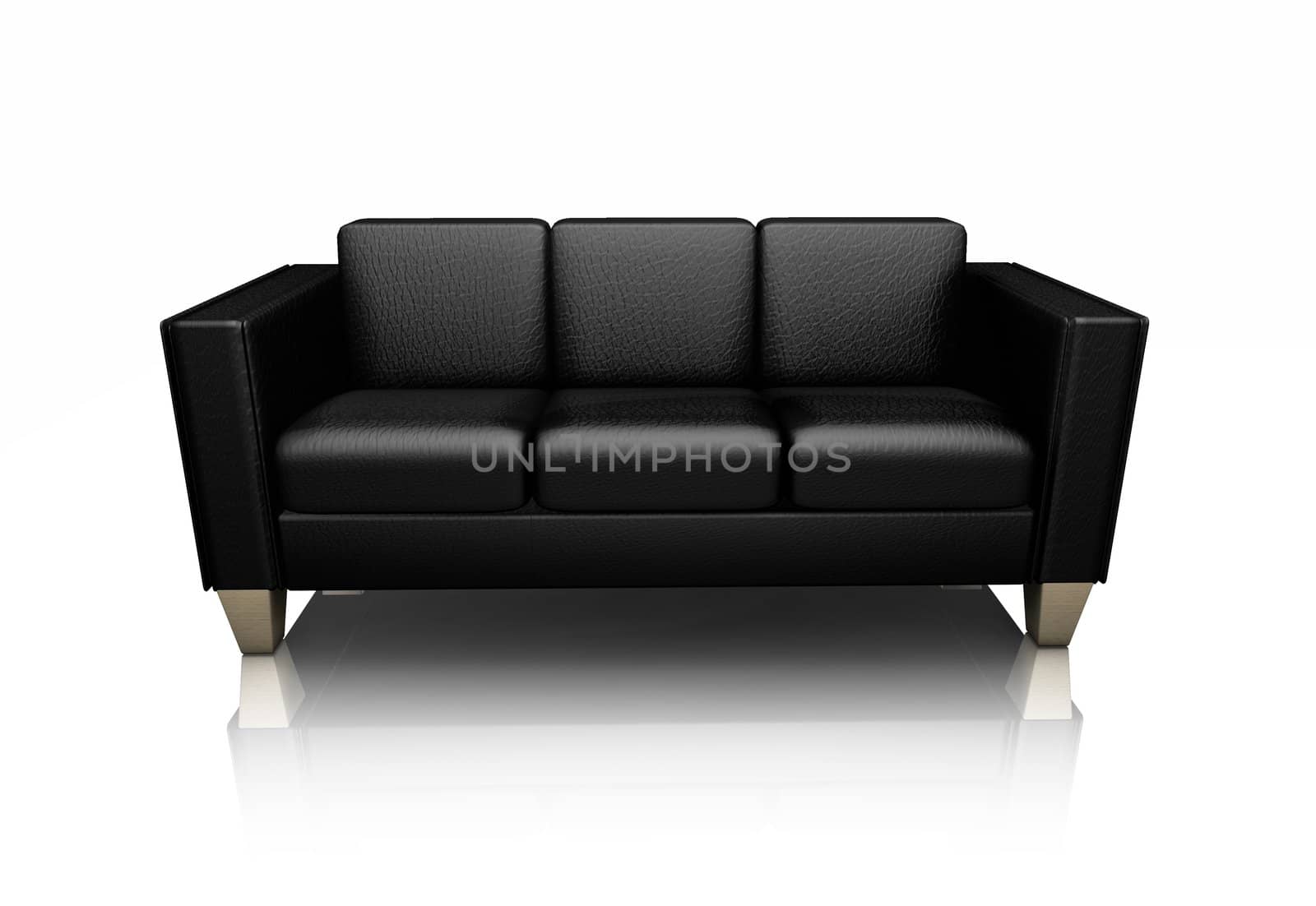 Black leather settee by kjpargeter