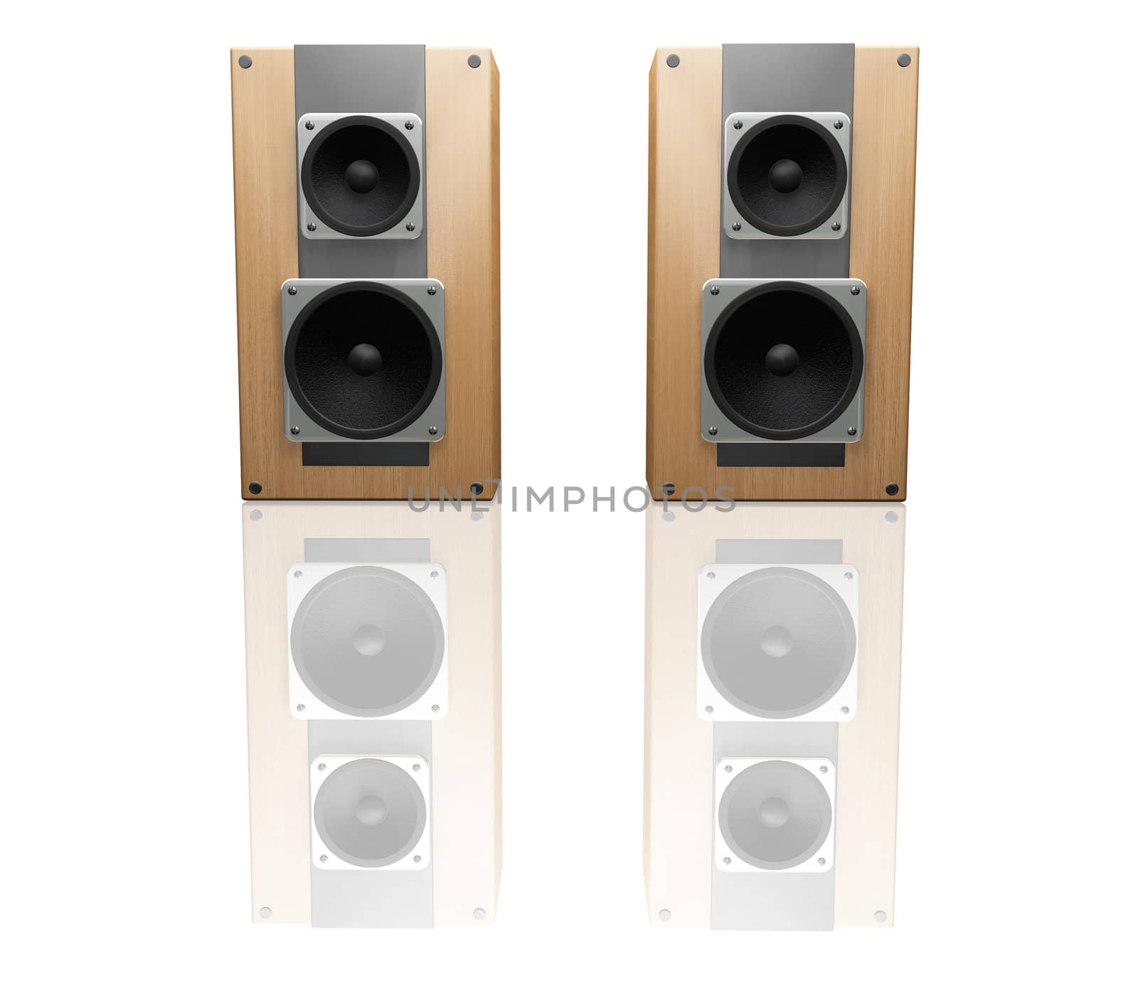 3D render of speakers