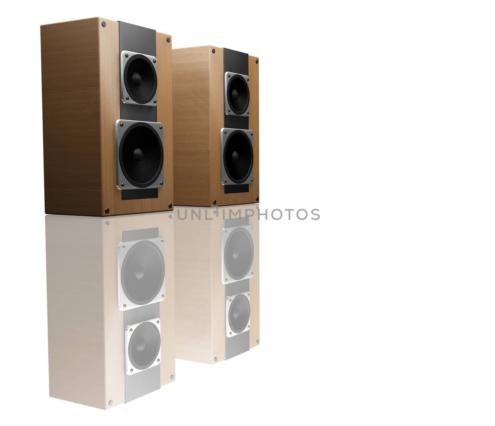 3D render of speakers