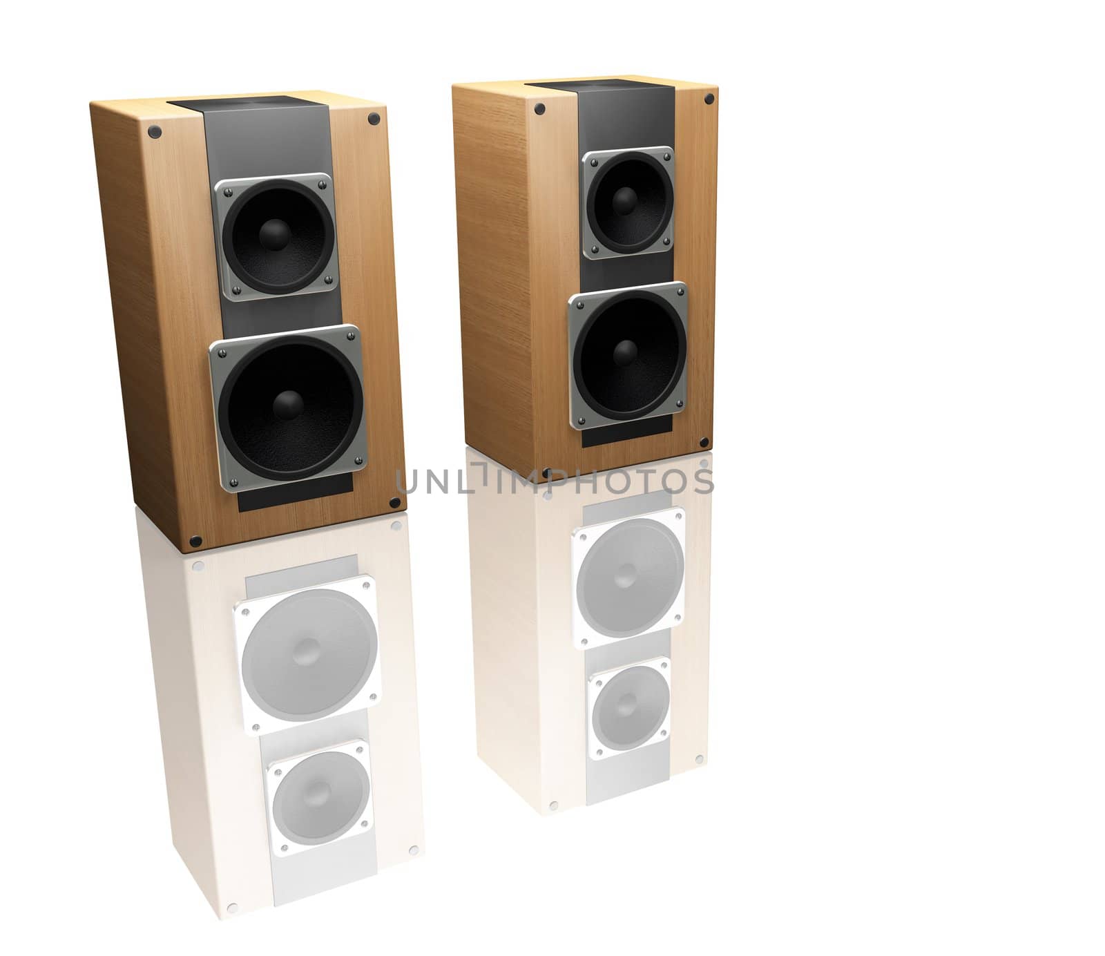 3D render of speakers