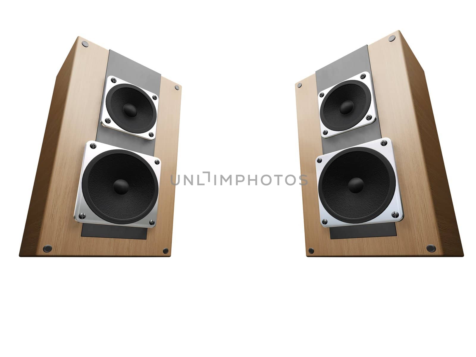 3D render of speakers