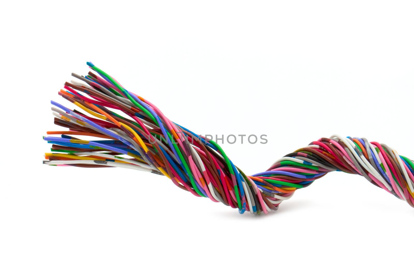 Telecommunication multicolored wires