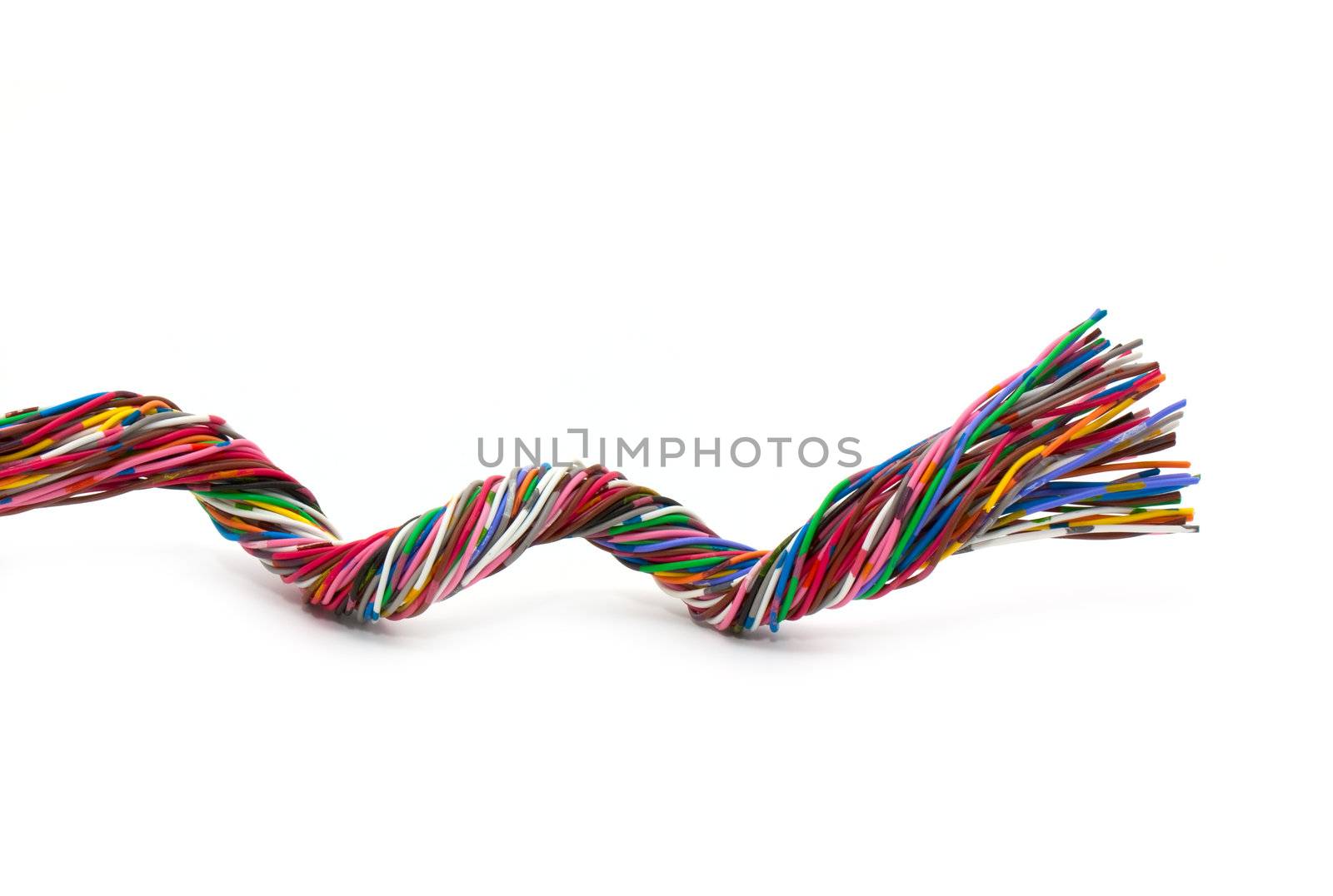 Telecommunication multicolored wires