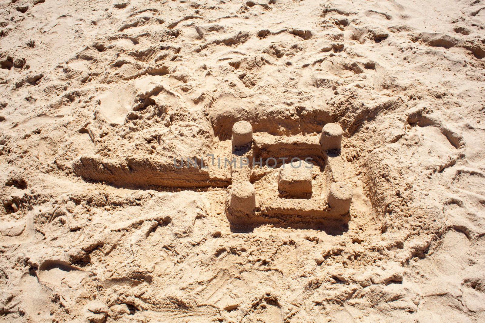 Pretty sand castle in the beach