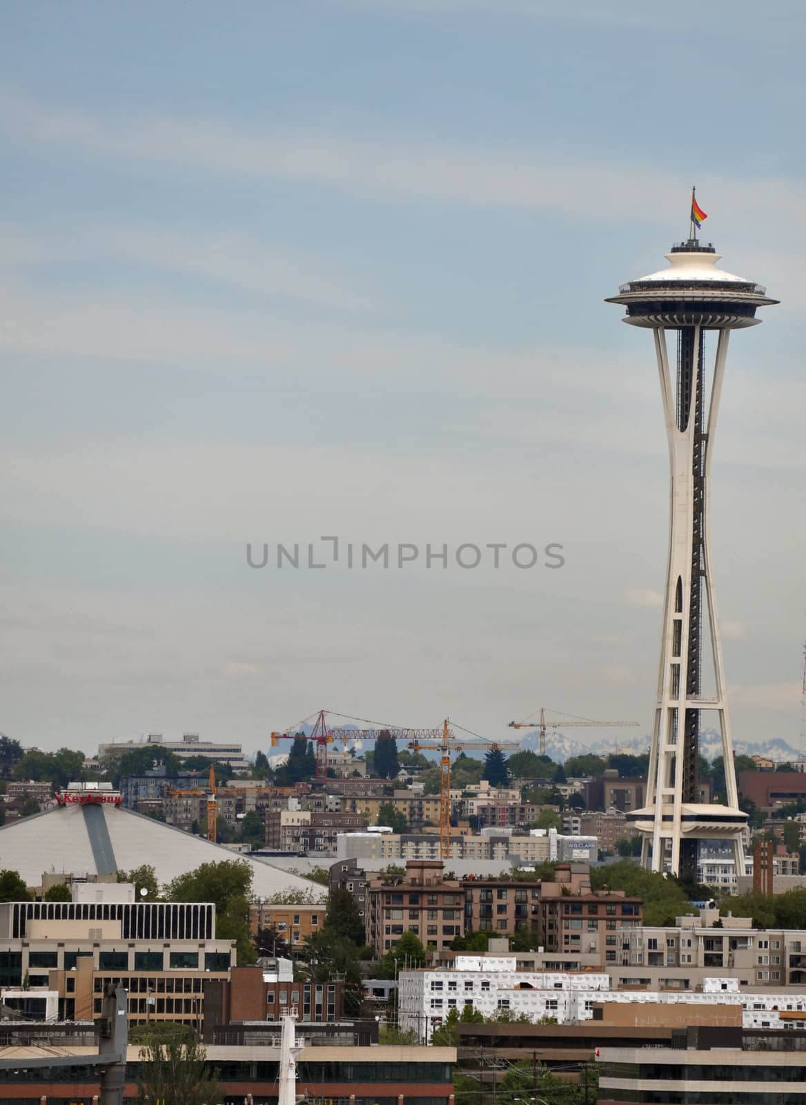 Space needle with Pride Flag right by RefocusPhoto