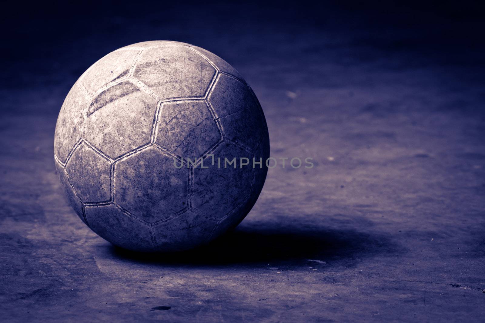 basketball on cement floor - vintage picture