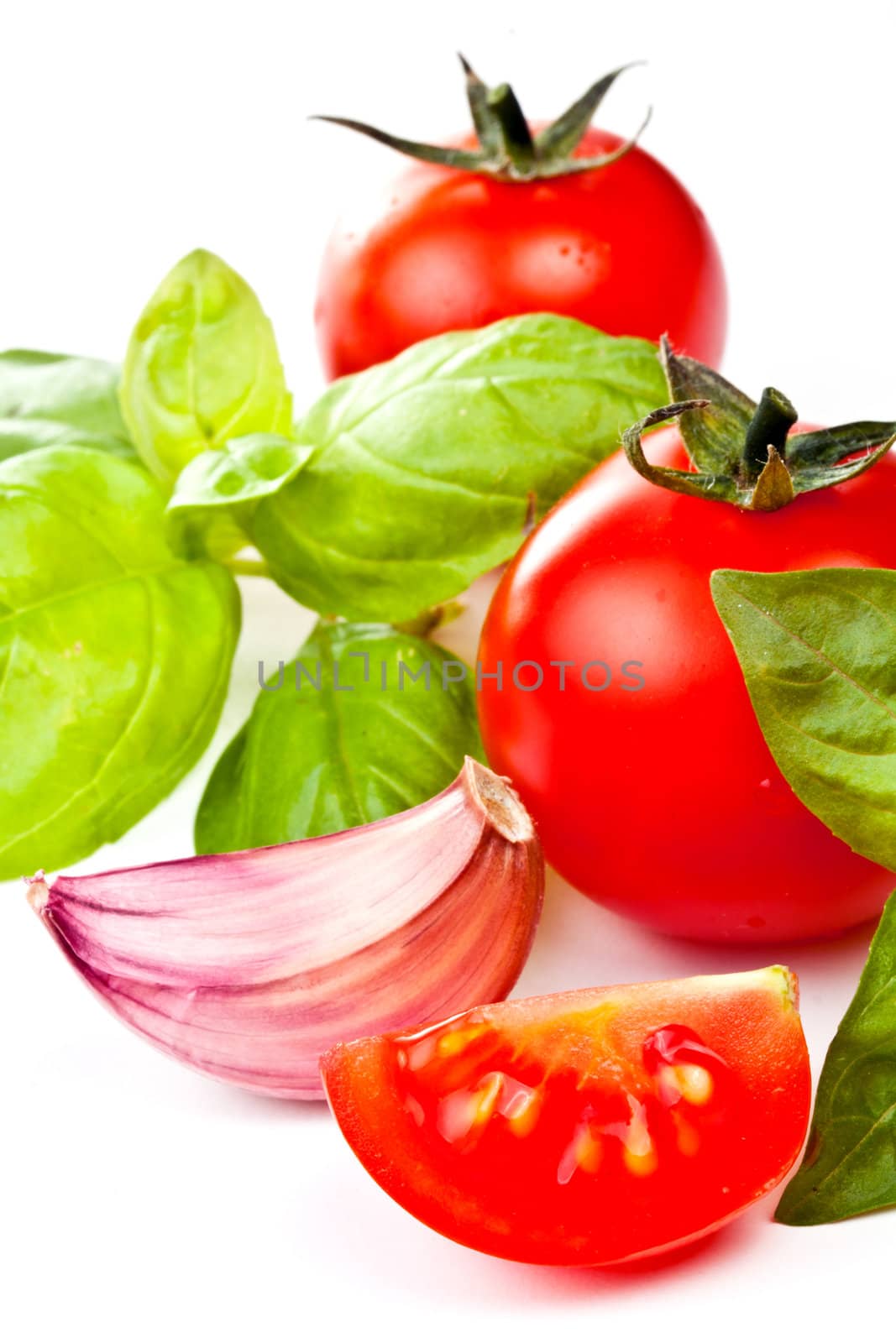 tomato of Pachino , basil and garlic by maxg71