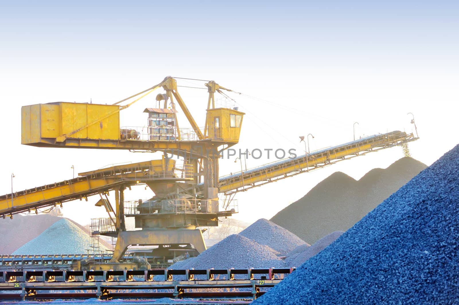 bucket wheel excavator for digging the brown coal