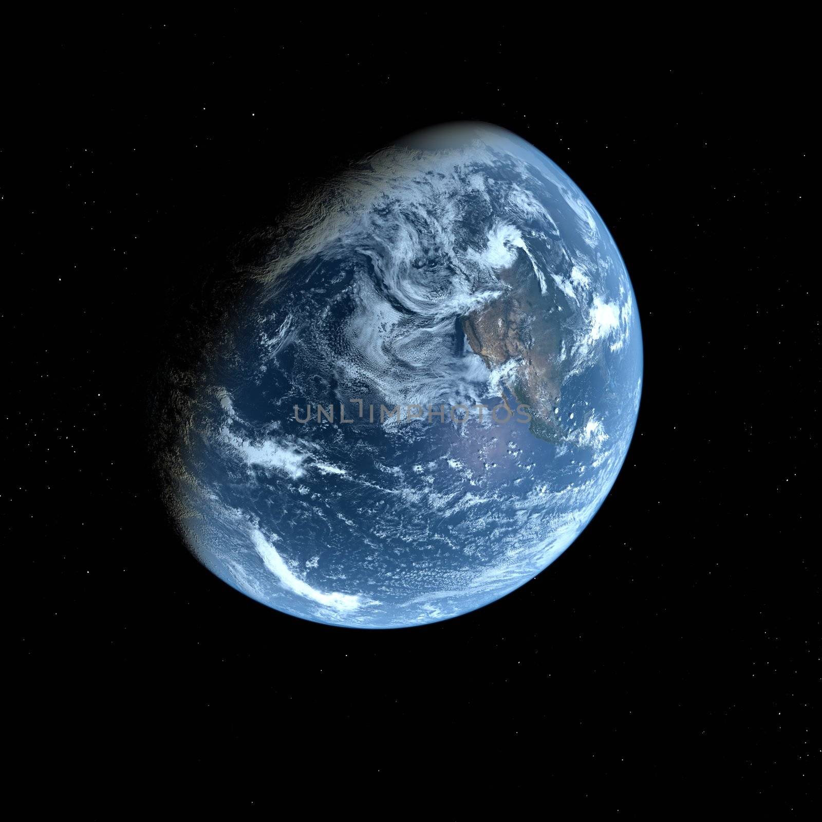 3d Earth Model in deep space