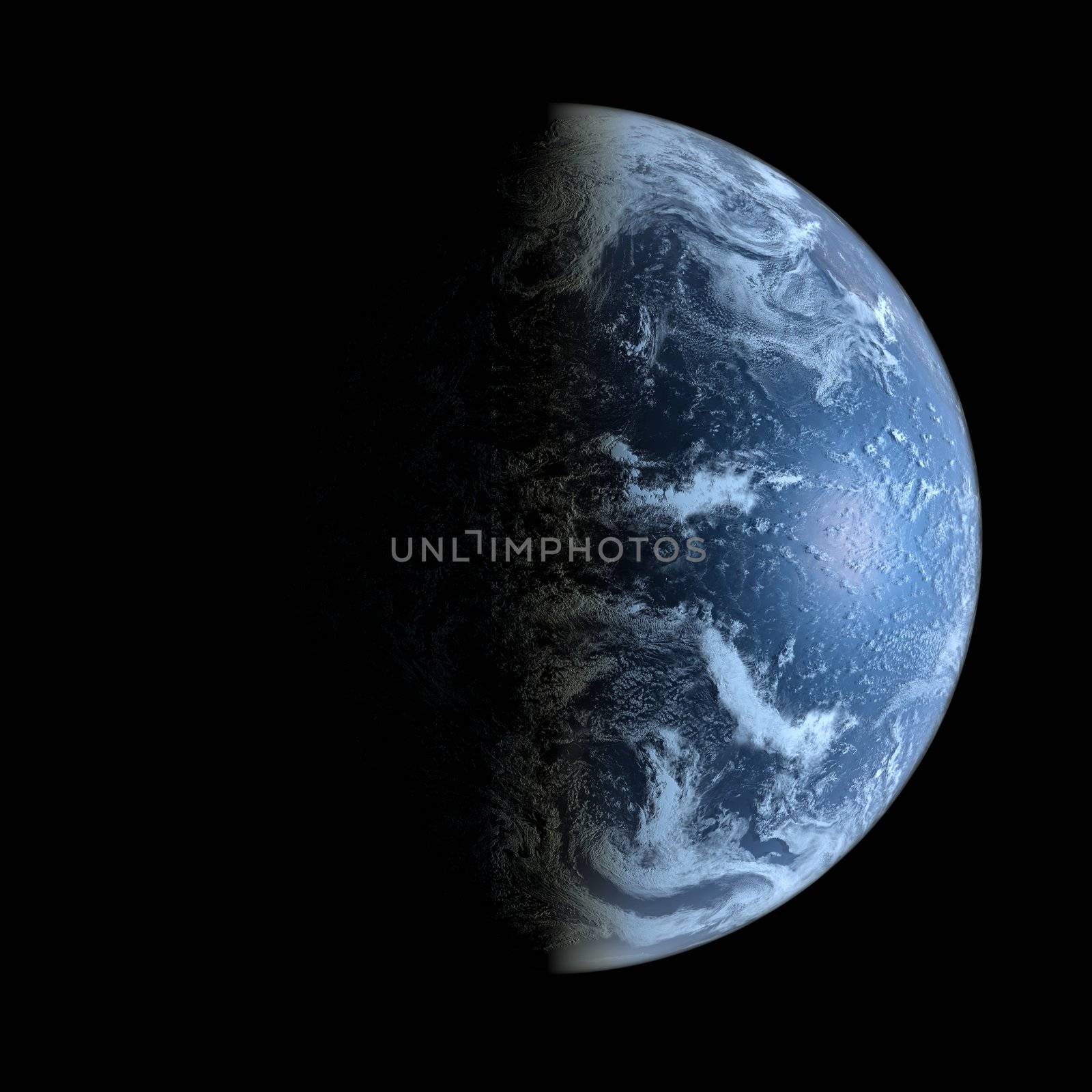 3d Earth Model with black background by chrisroll