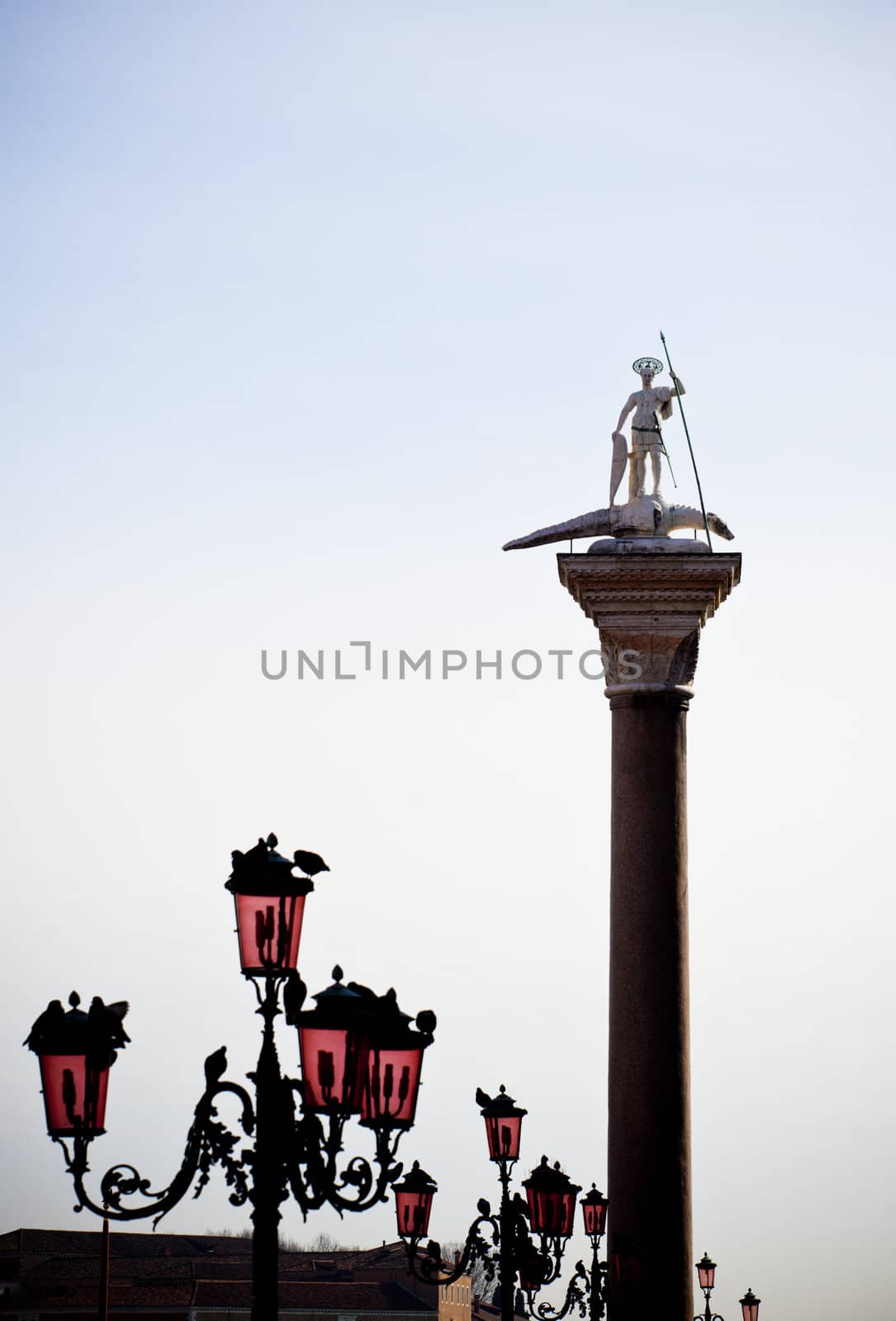 Photo of St. Theodore on column, Venice