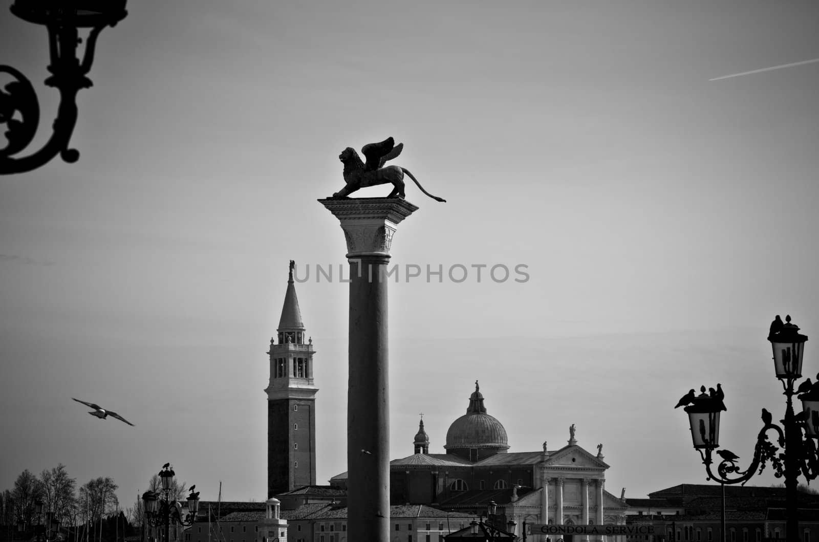 Lion of Venice on a column