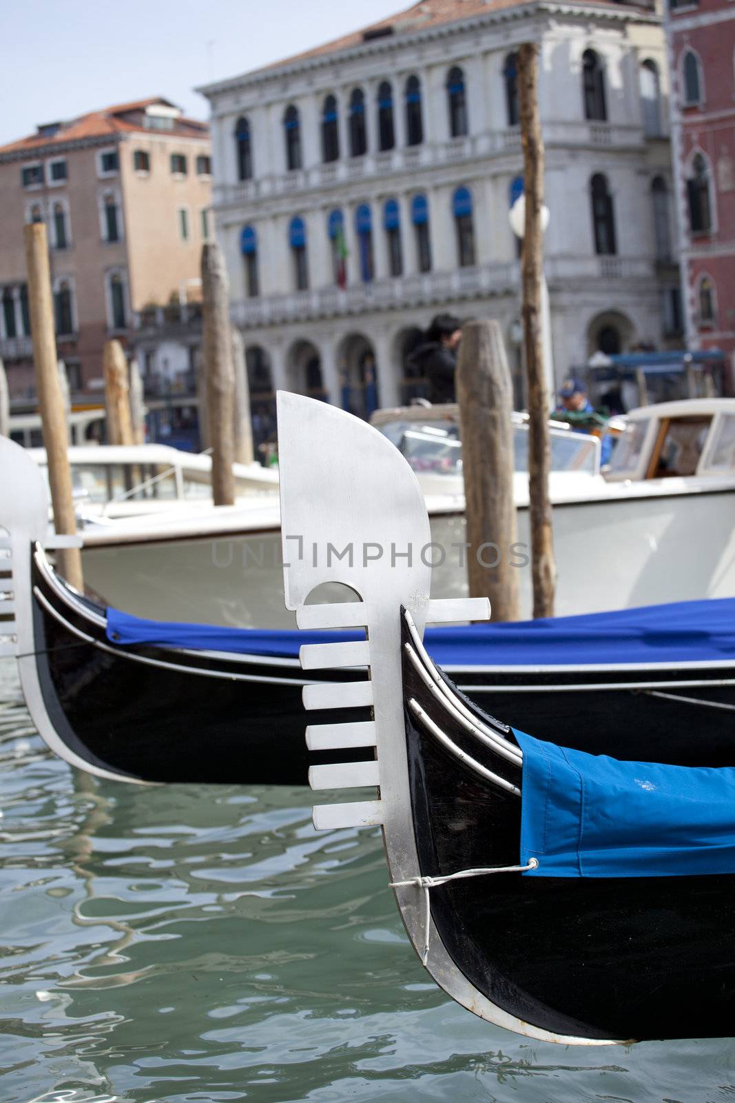 View of gondole in Venice