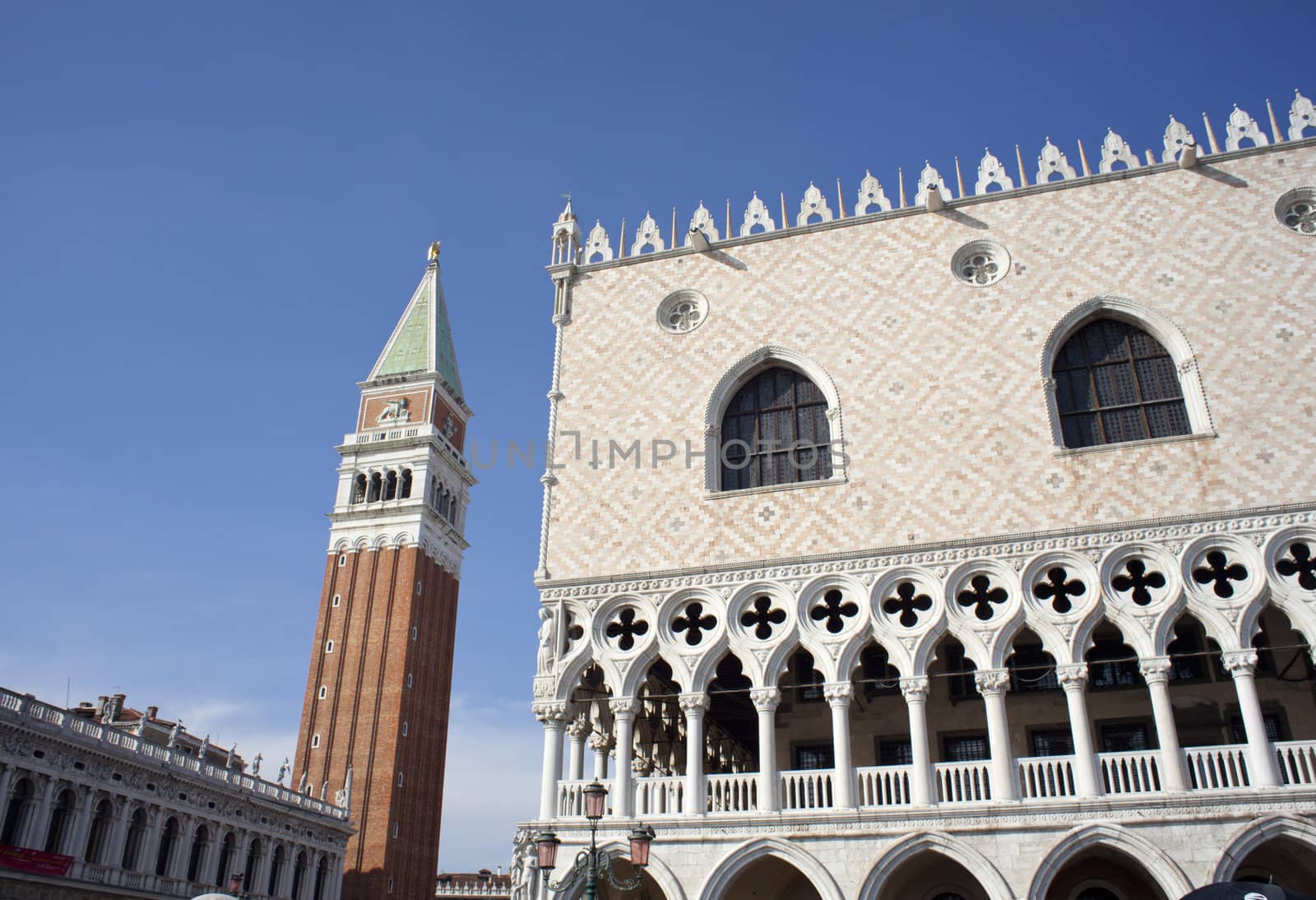 View of the St. Marco bell tower, Venice