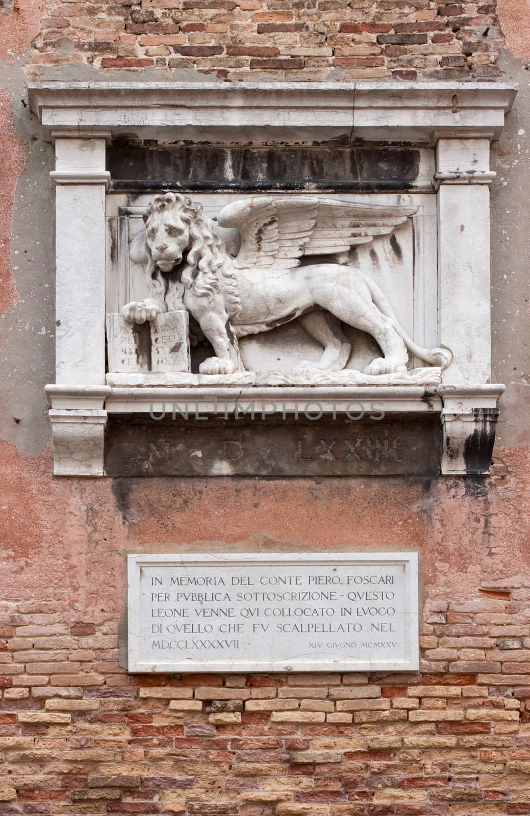 Sculpture of a winged lion, symbol of Venice