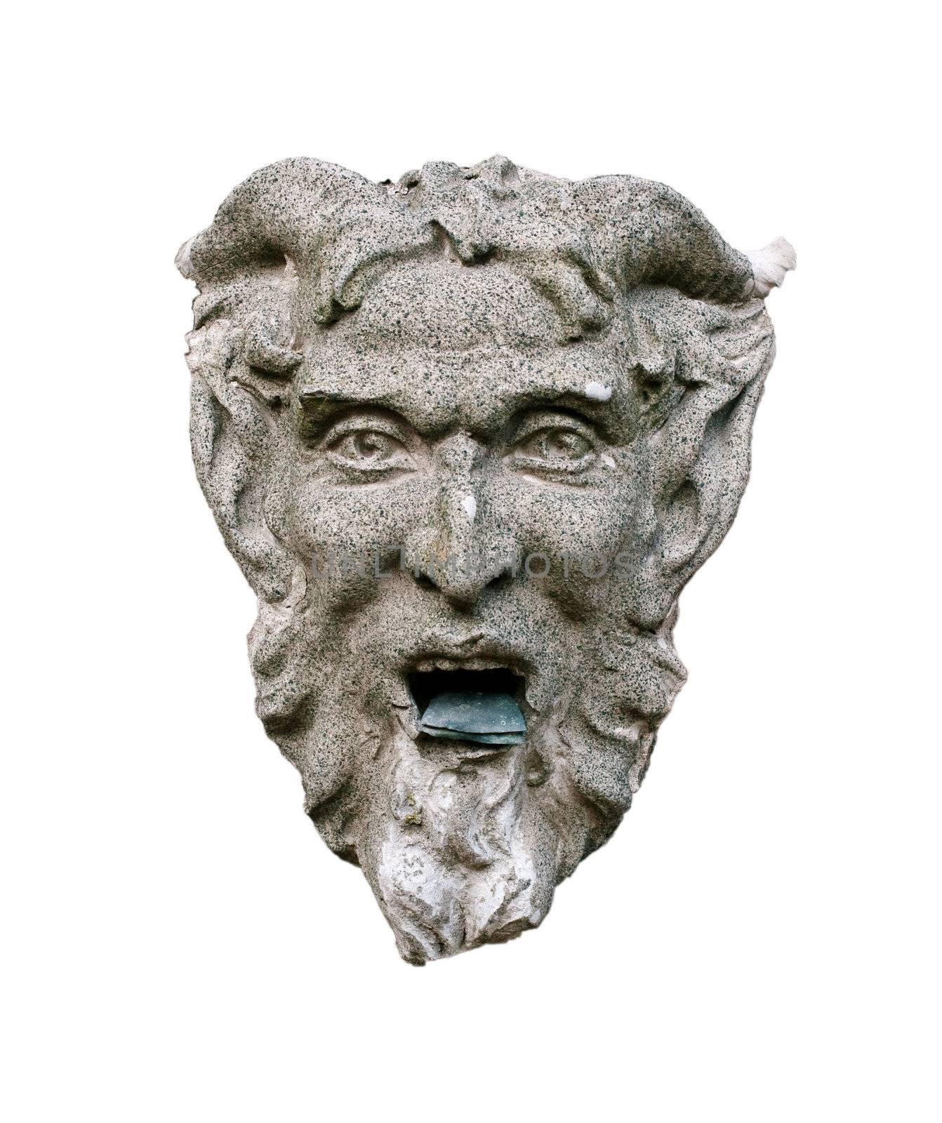 Diabolical head isolated on white background