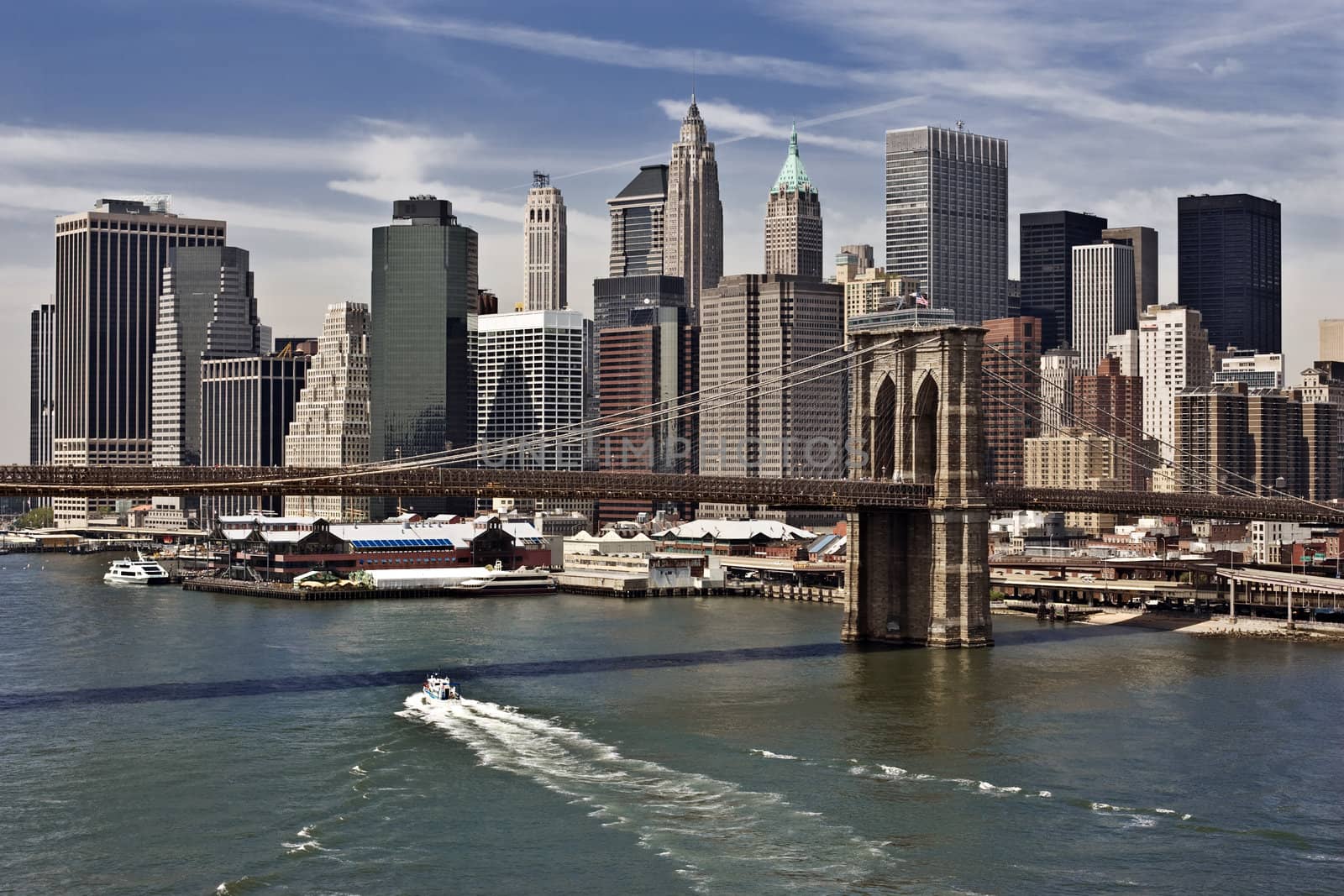 brooklyn bridge and sea port new york city