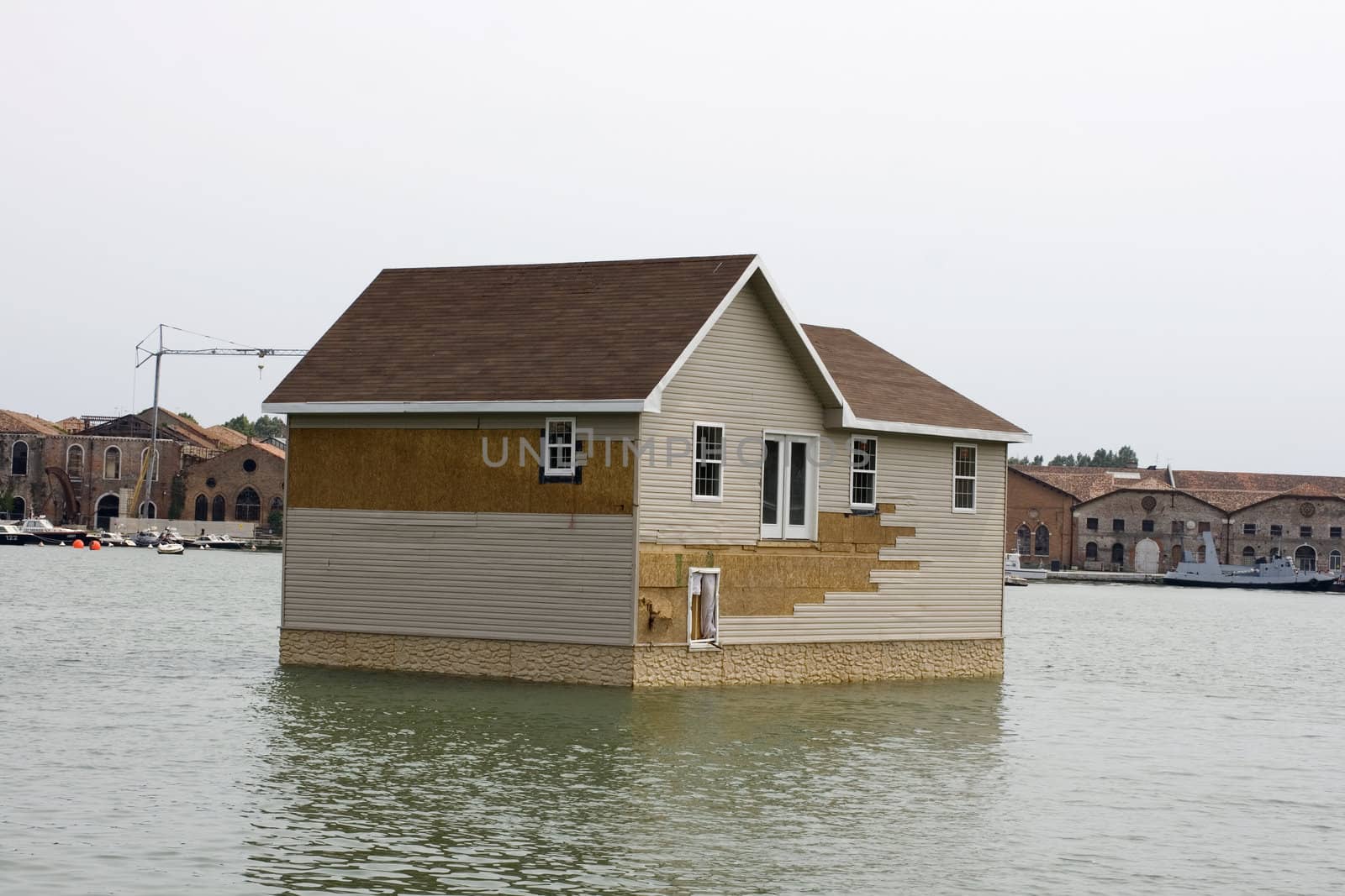 View of a little houseboat