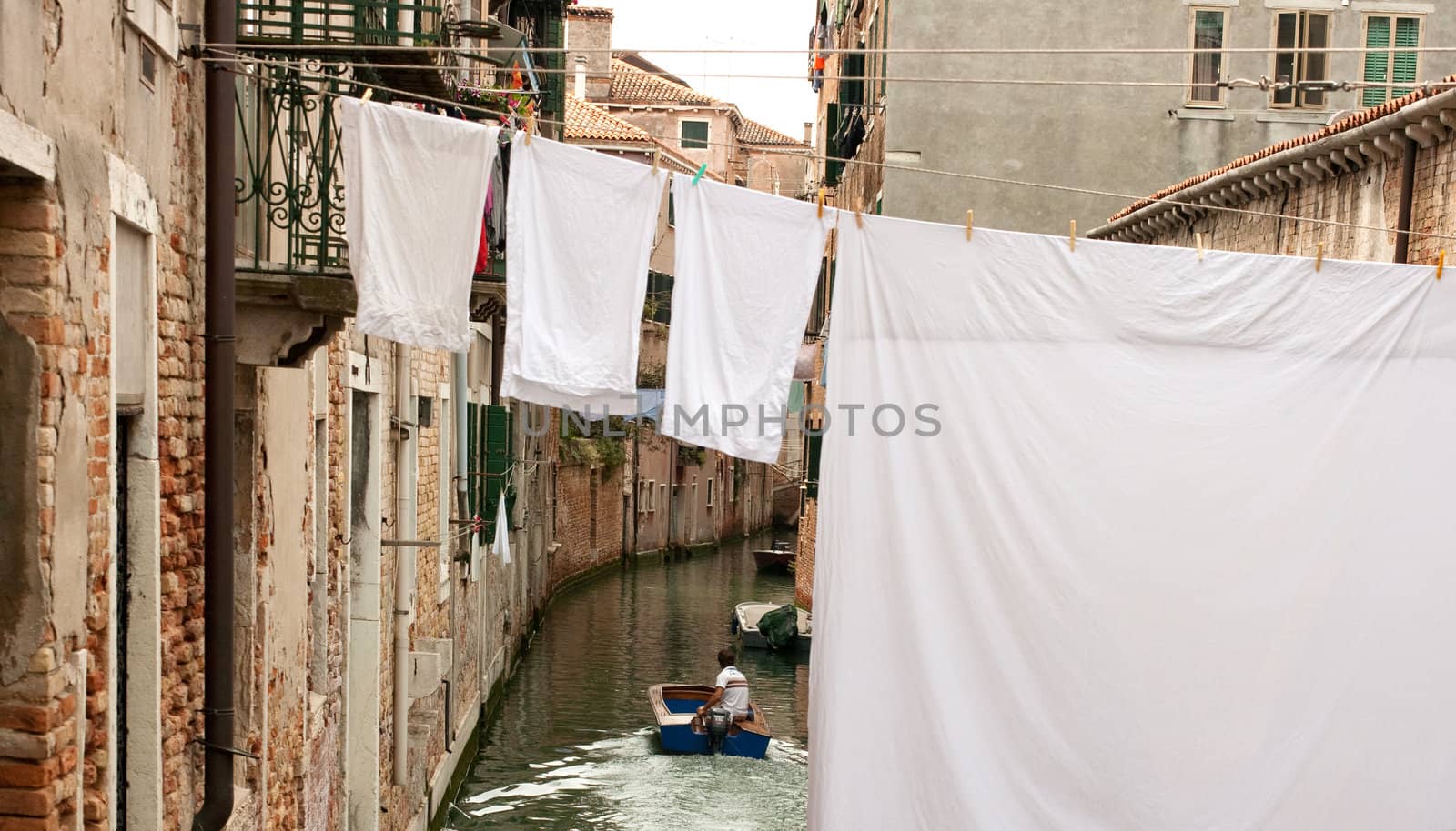 White laundry hanging to dry on a clothes-line