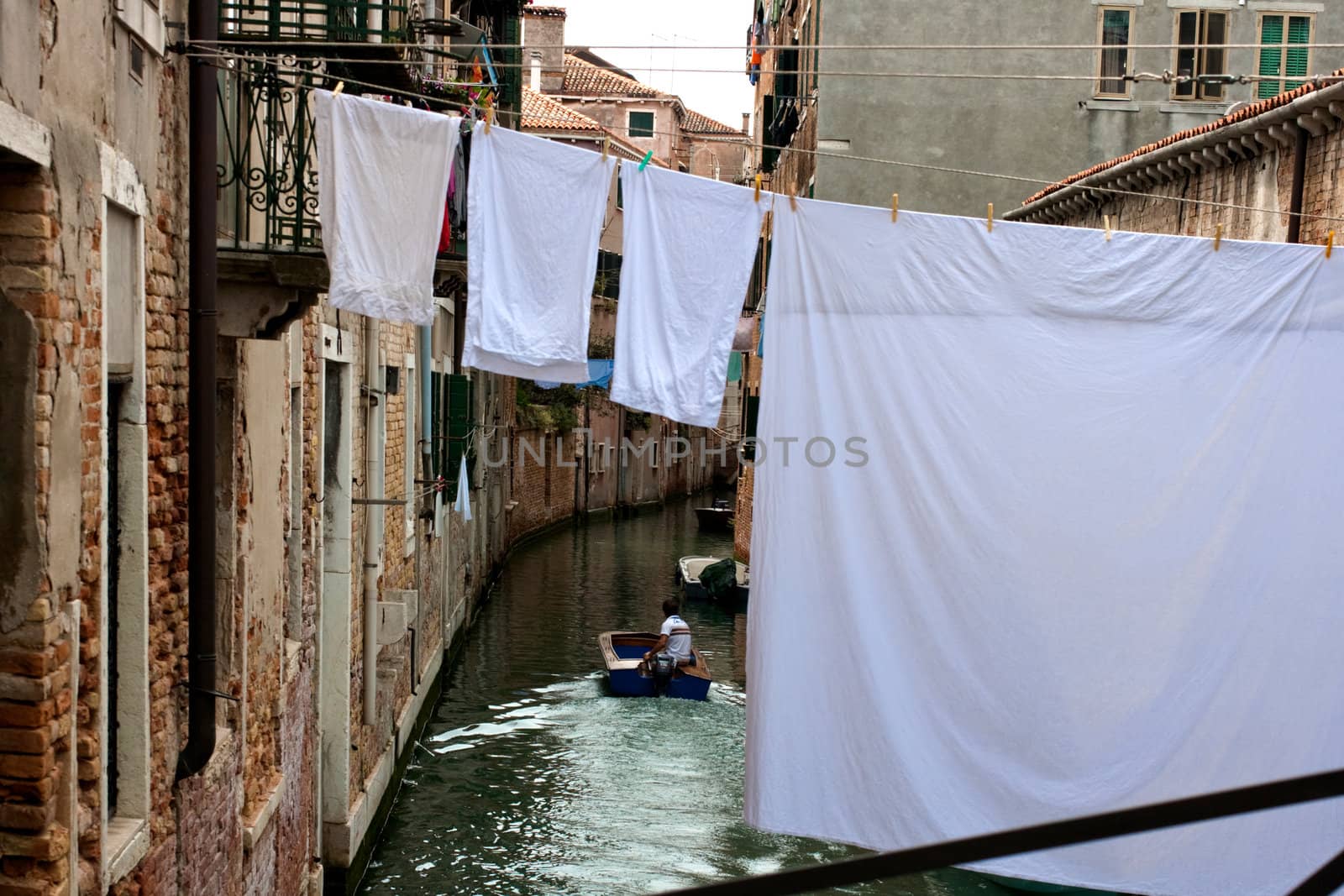 White laundry hanging to dry on a clothes-line