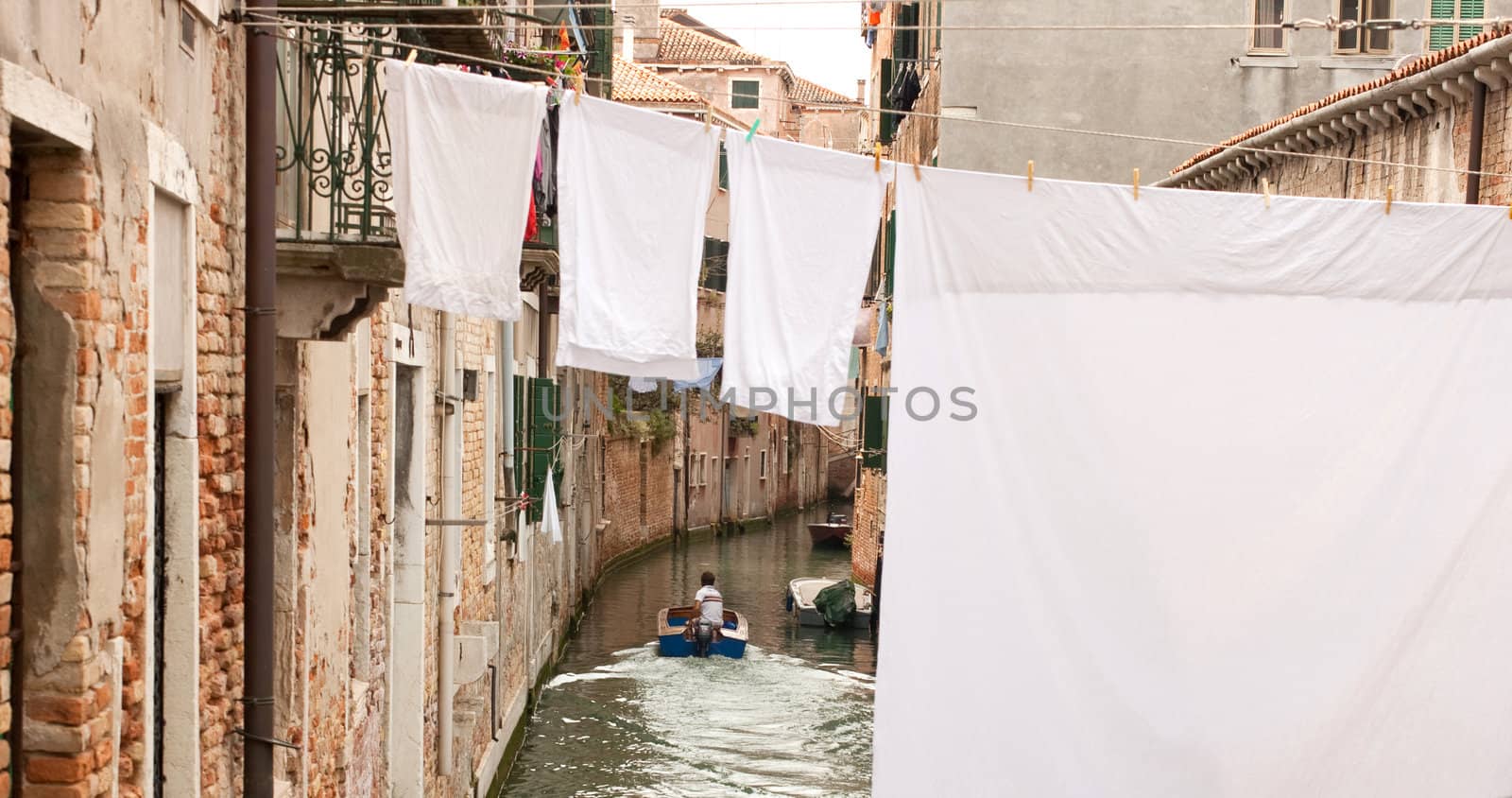 White laundry hanging to dry on a clothes-line