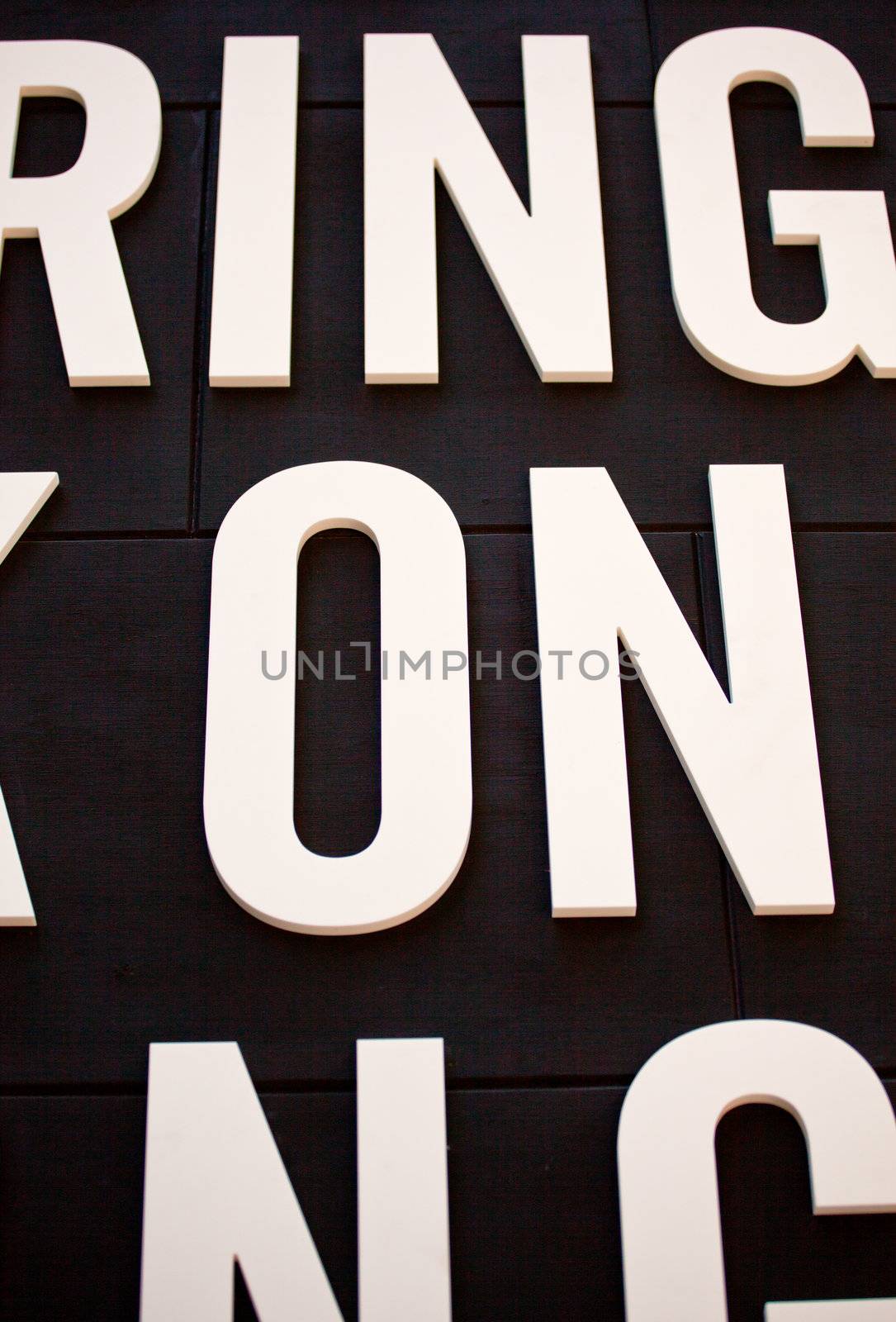 White letters on a black backgrounds