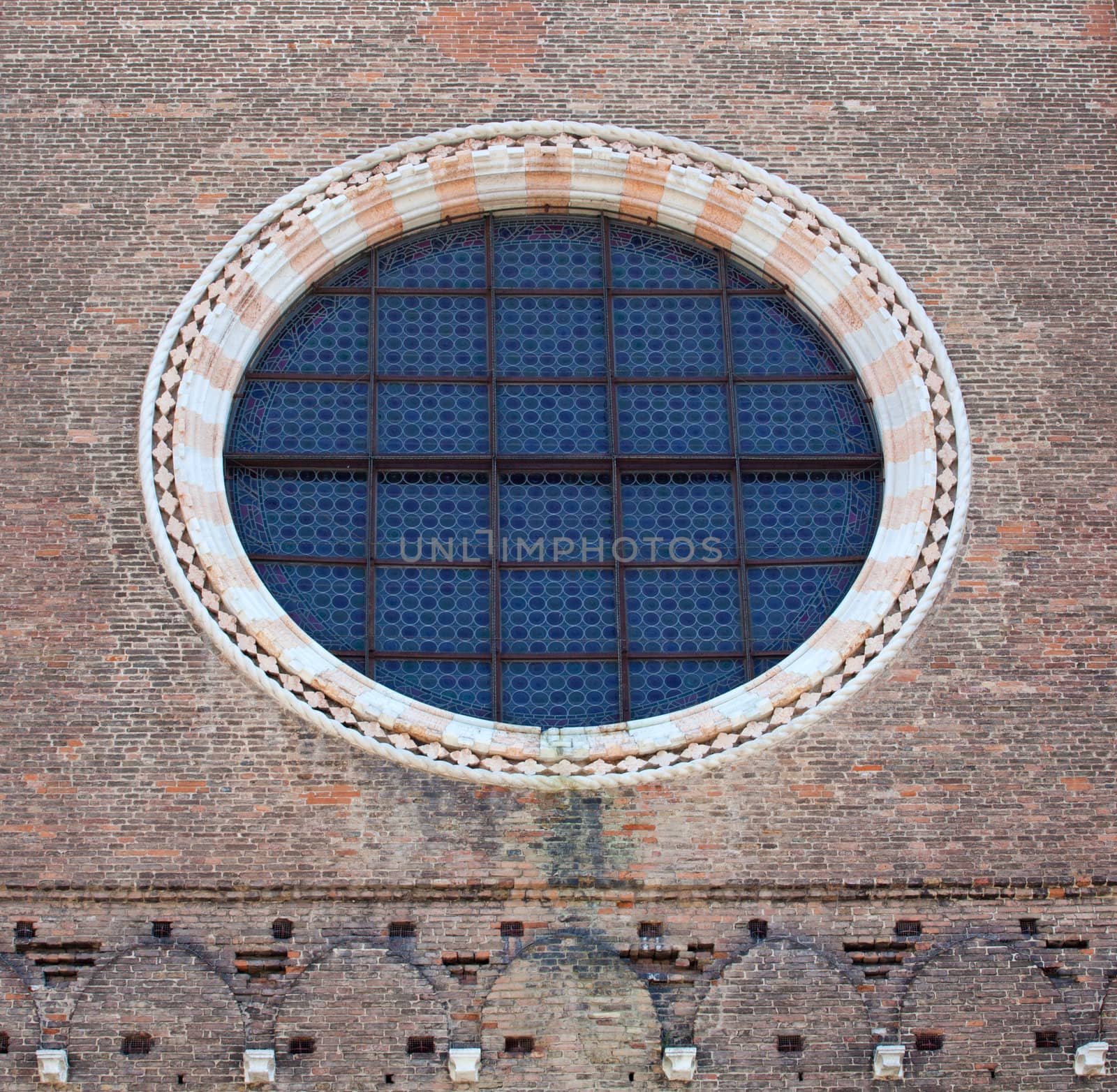 Rose window of St. Giovanni and Paolo Cathedral in Venice