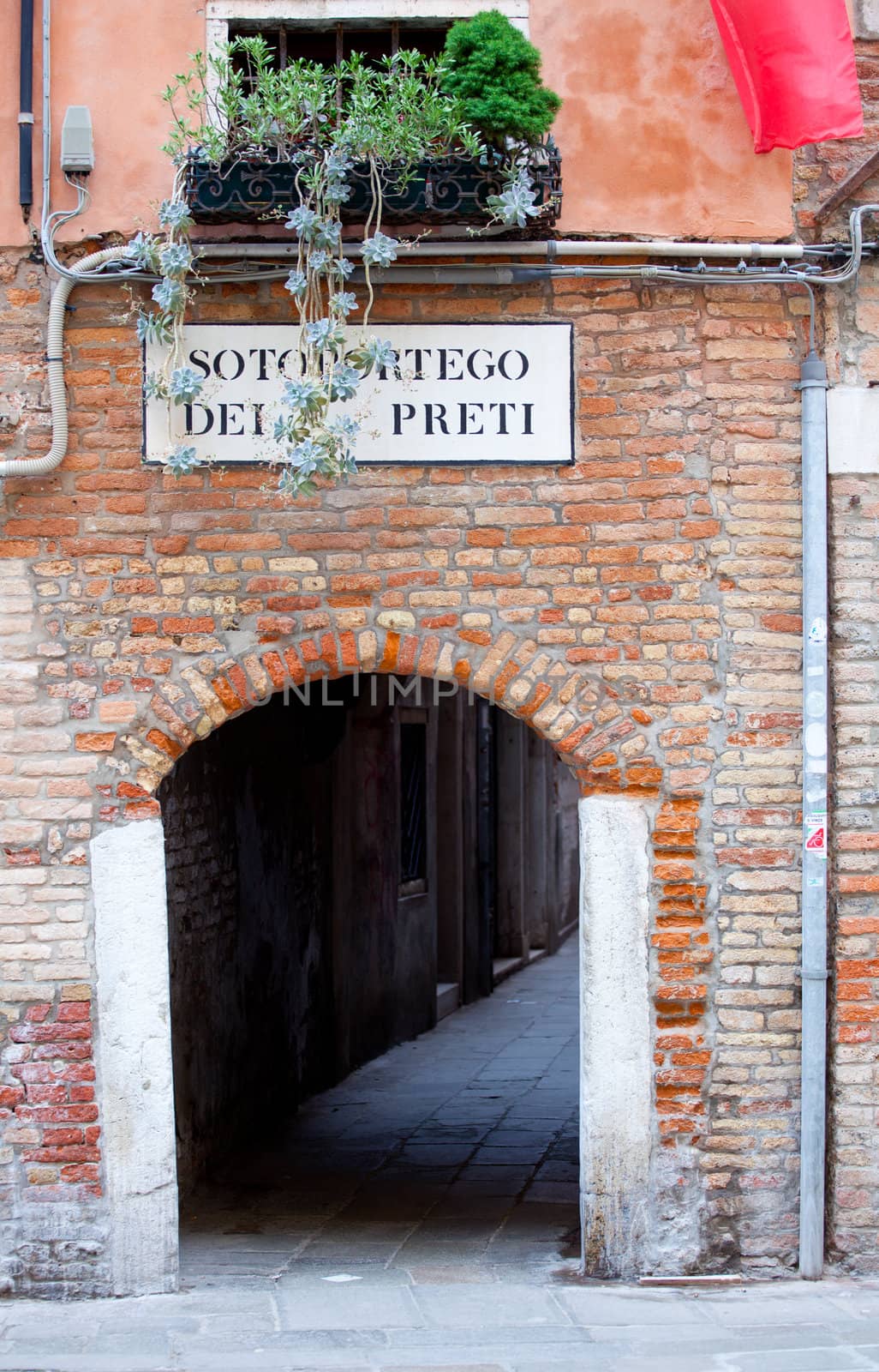 Typical porch in the city of Venice