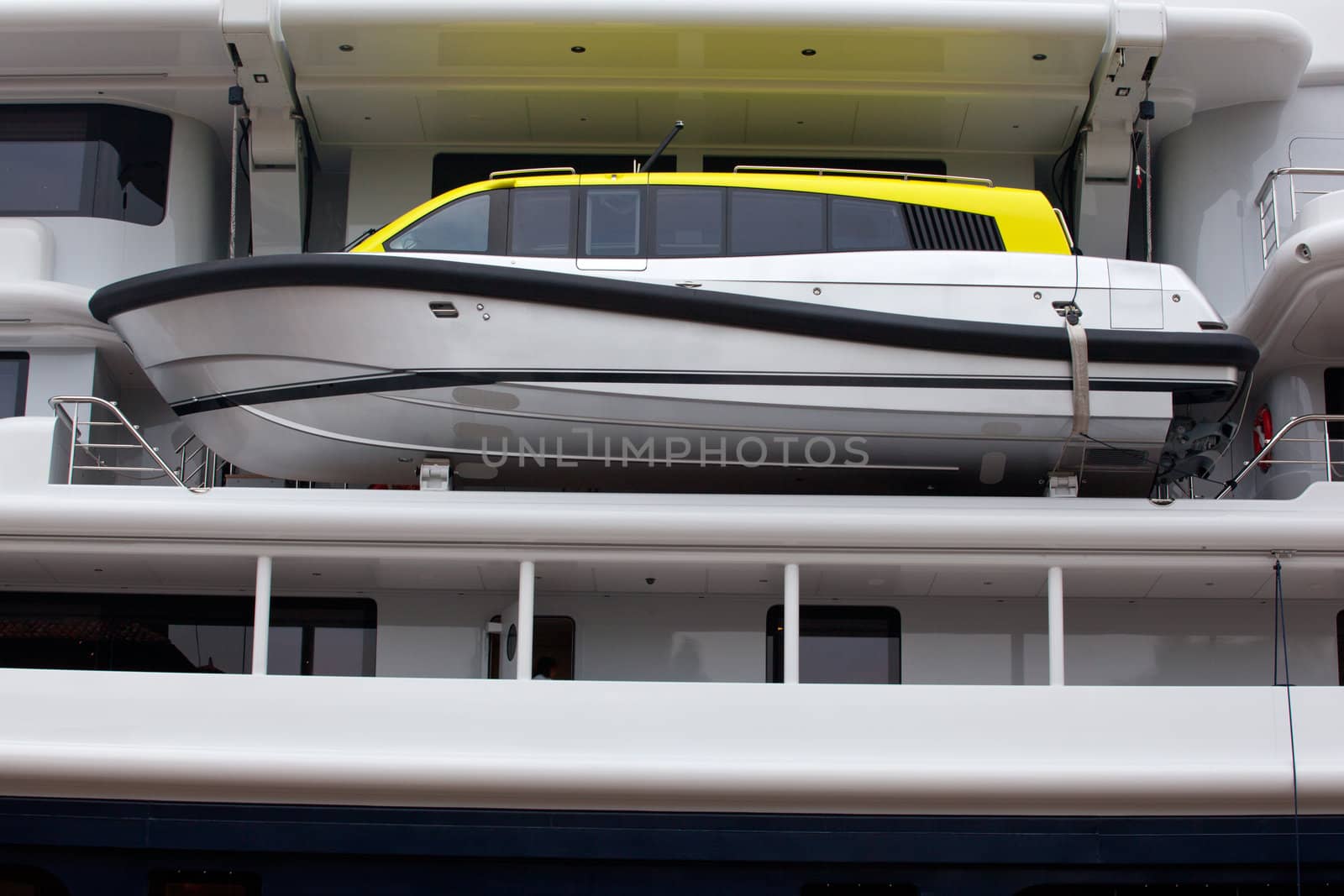 Lifeboat of the yacht in the lagoon of Venice