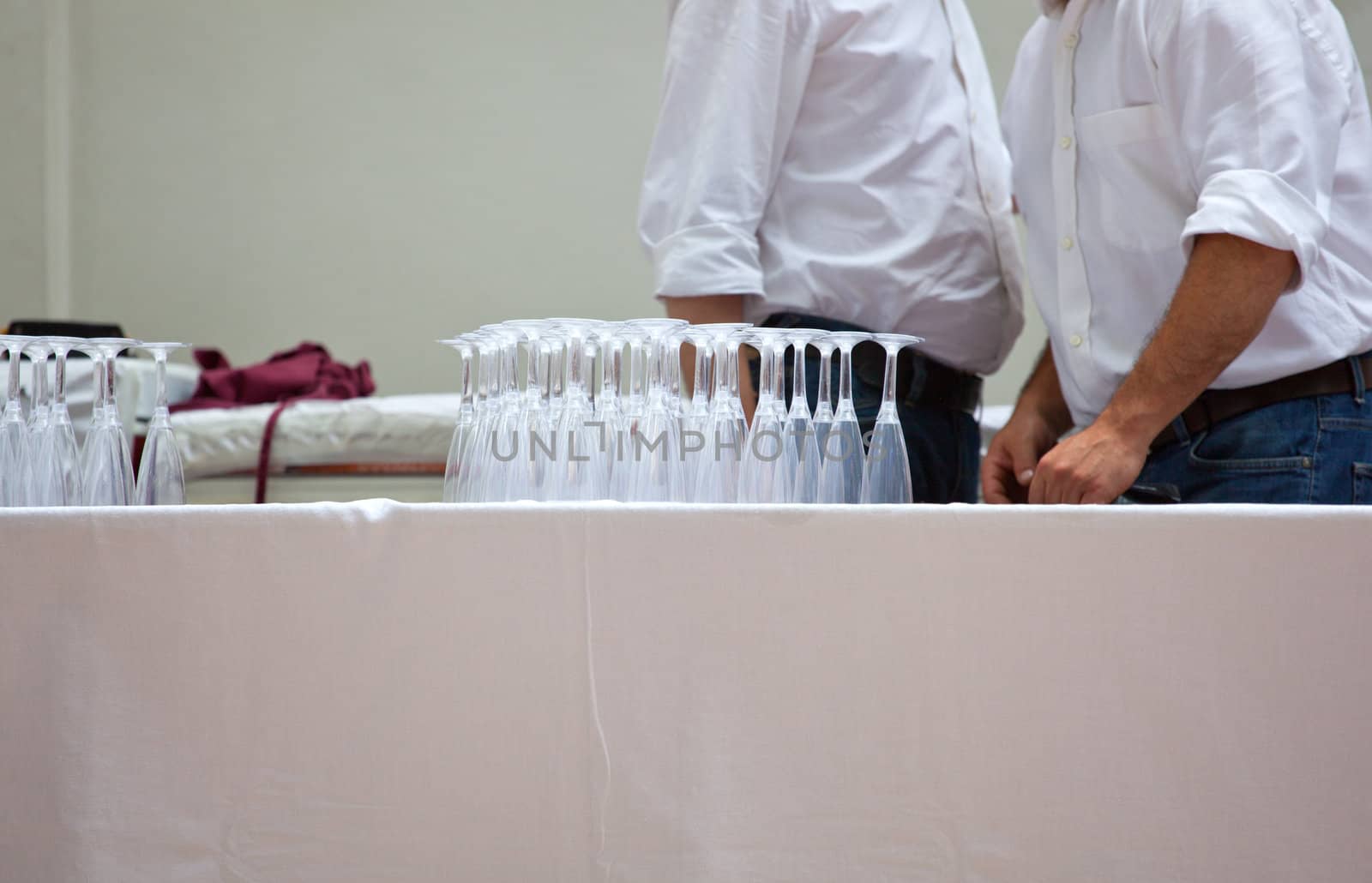 Glasses on the table ready for a party