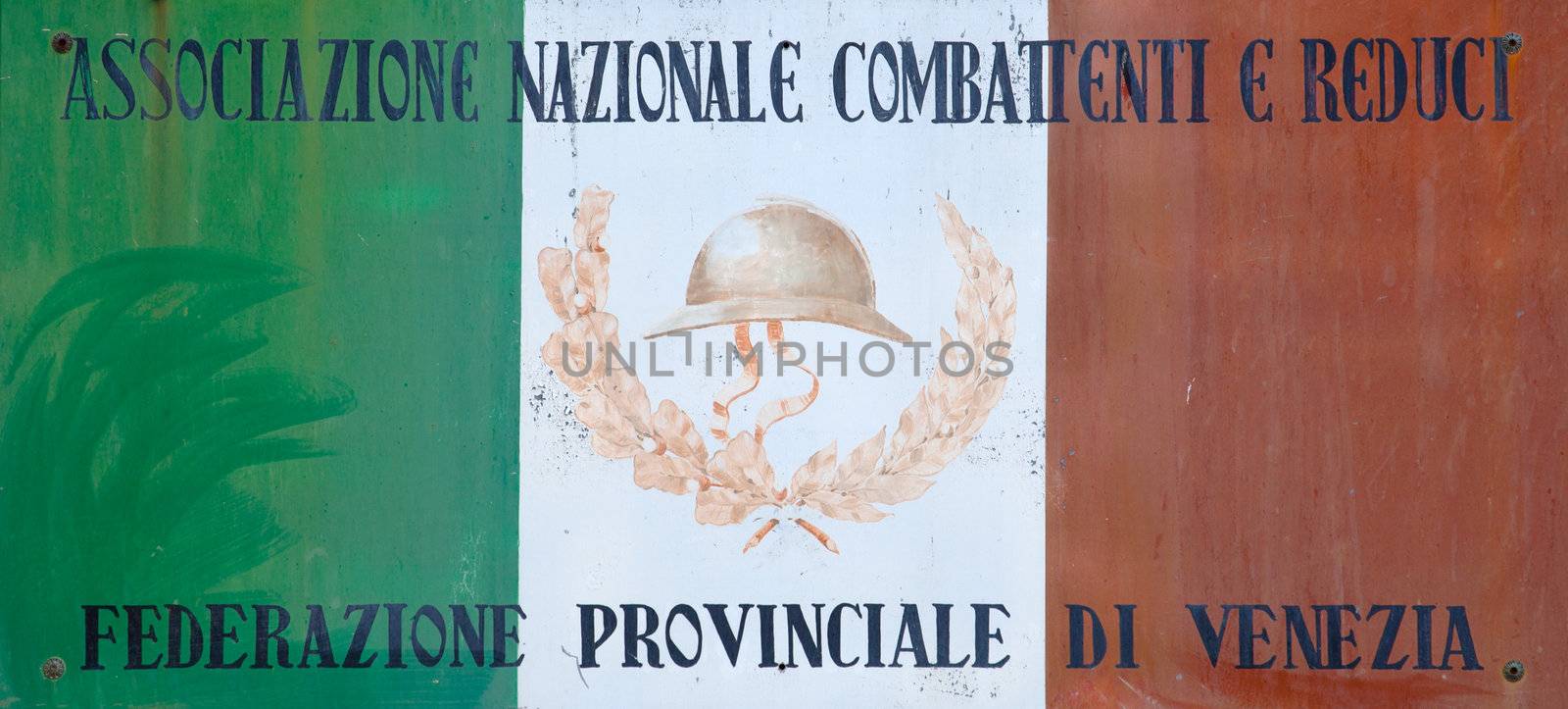 Italian flag in memory of veterans