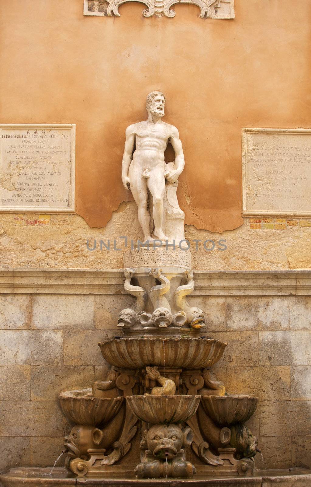 view of Fountain of Saturn, Trapani