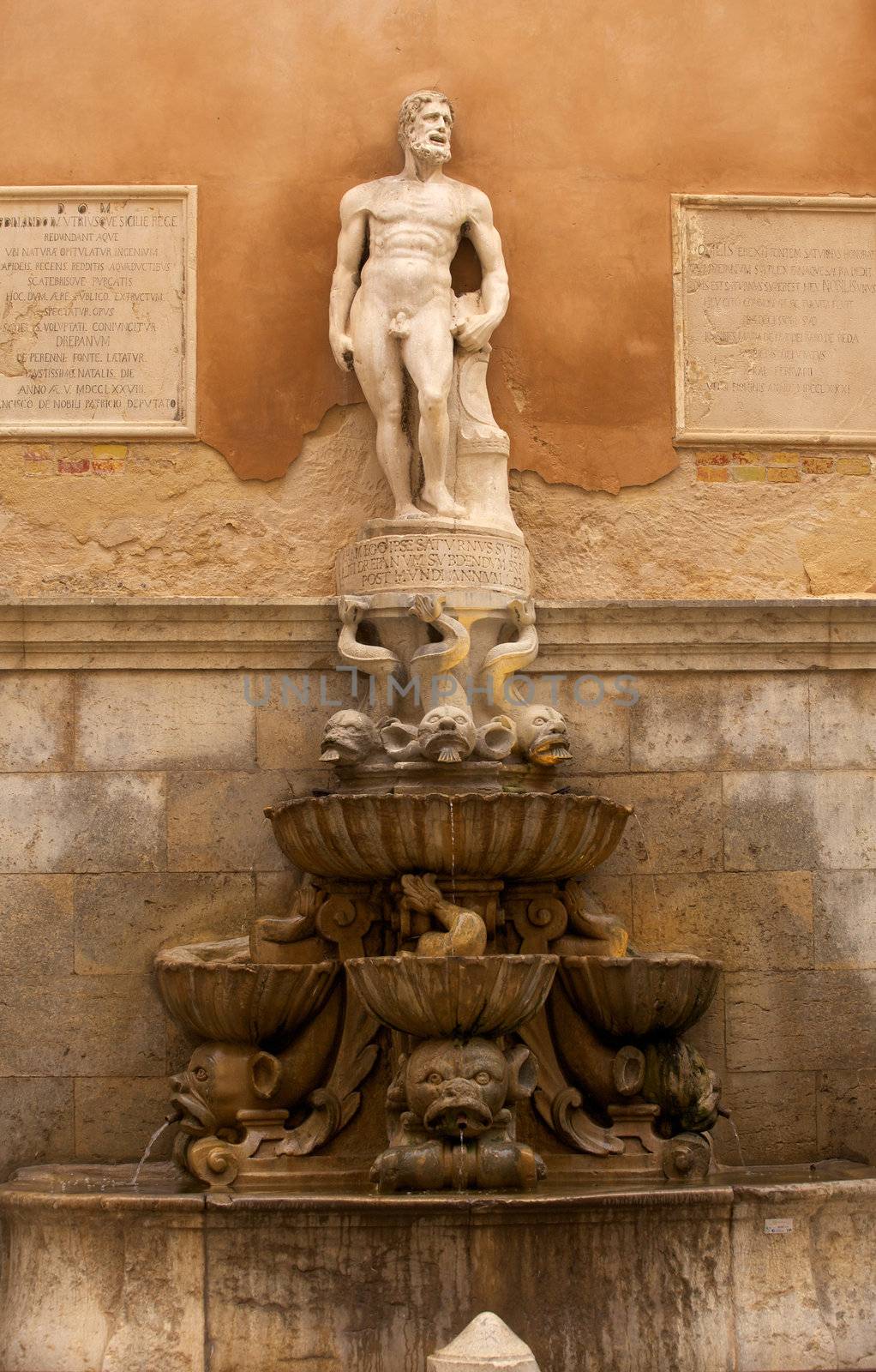 view of Fountain of Saturn, Trapani