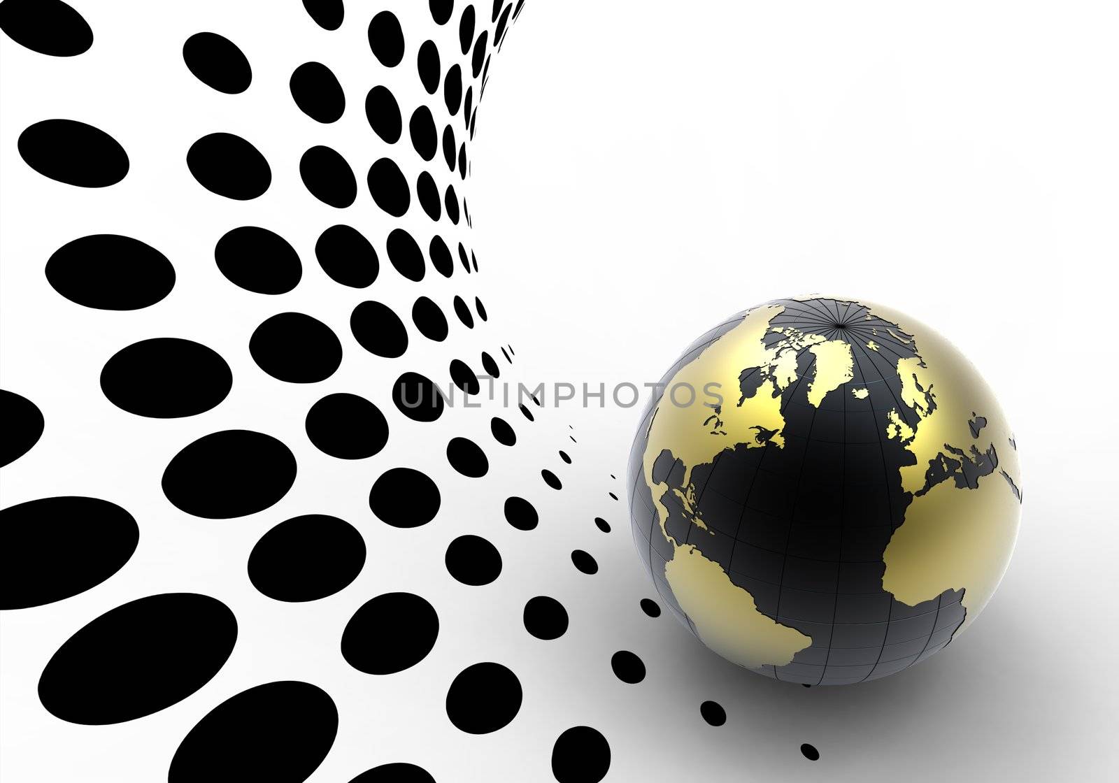 golden globe on halftone background by chrisroll
