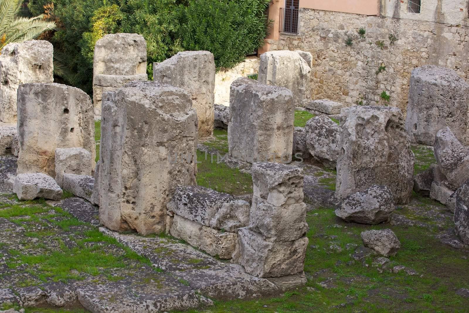 View of Apollo temple, Syracuse - Italy