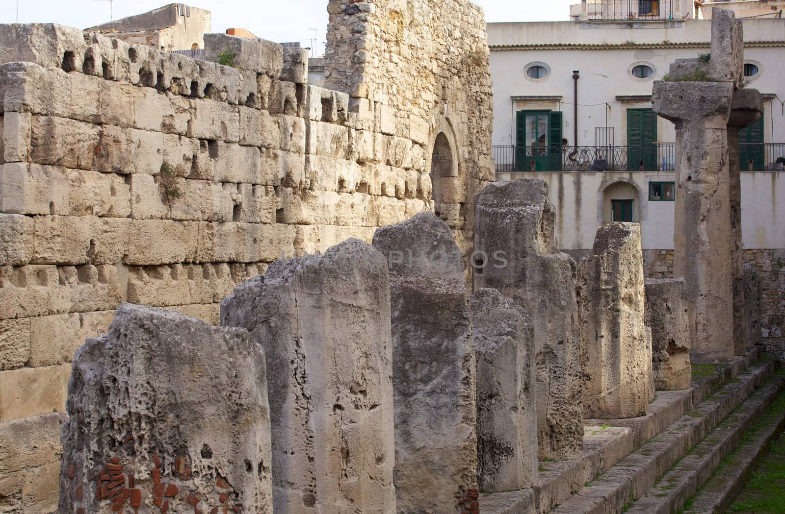 View of Apollo temple, Syracuse - Italy