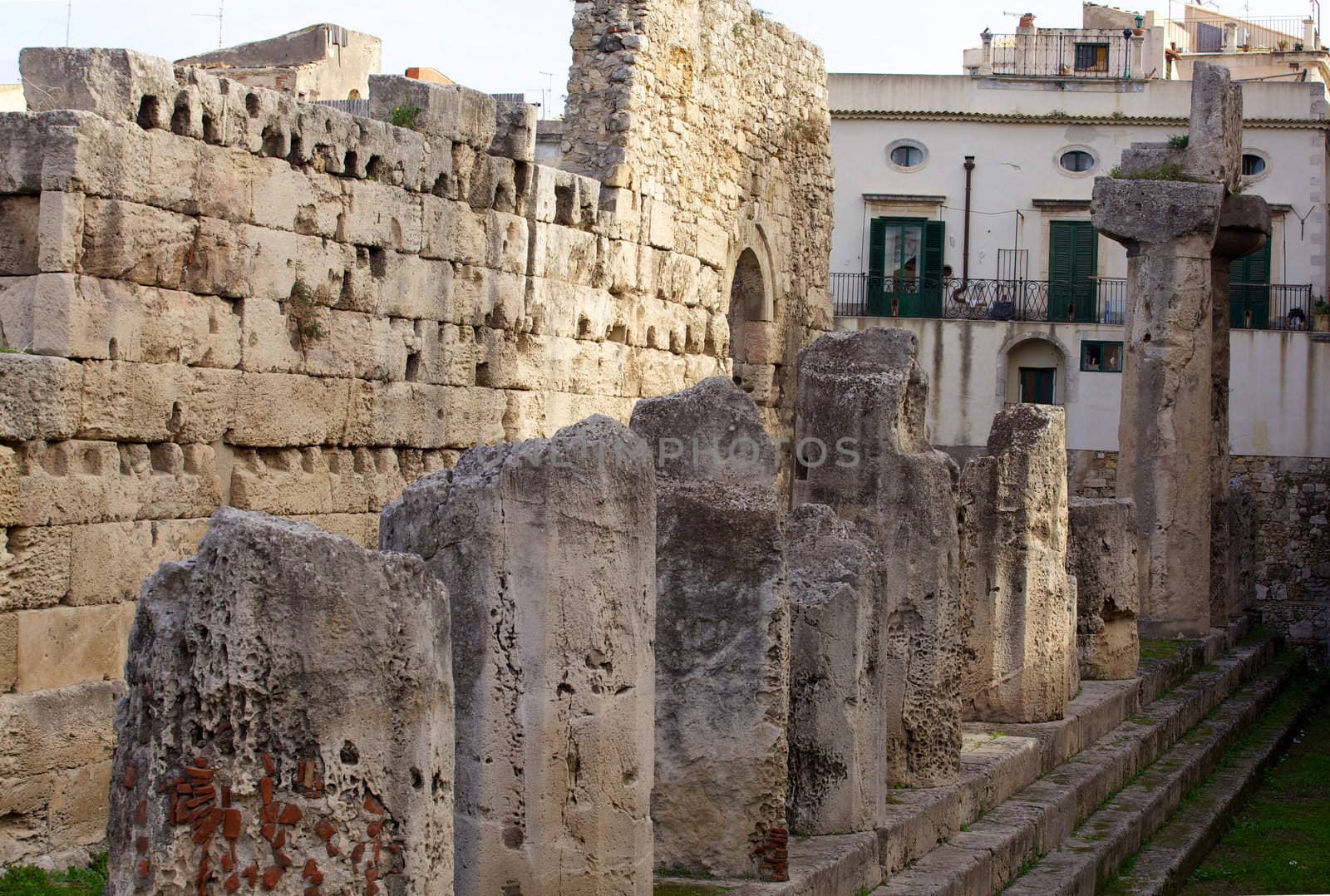 View of Apollo temple, Syracuse - Italy