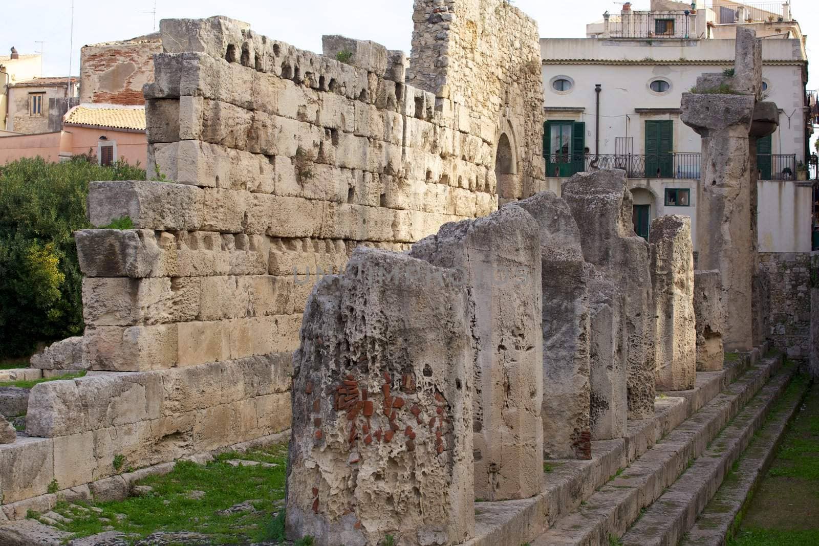 View of Apollo temple, Syracuse - Italy