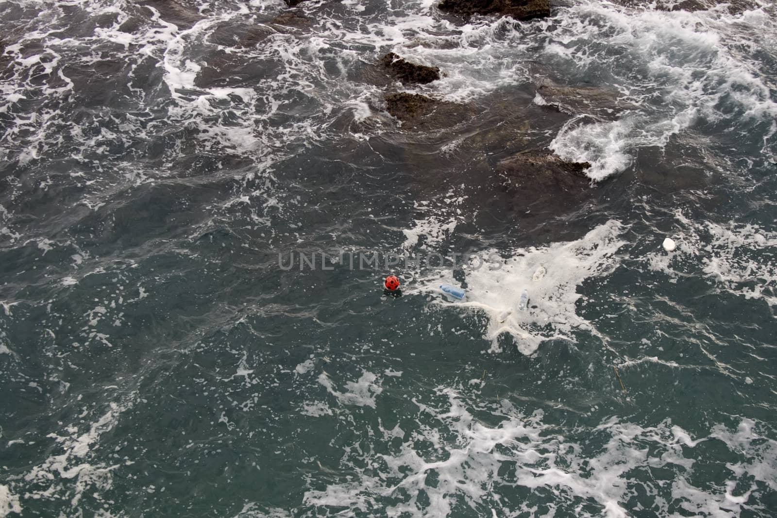 Soccer ball on the sea, Ortigia - Syracuse