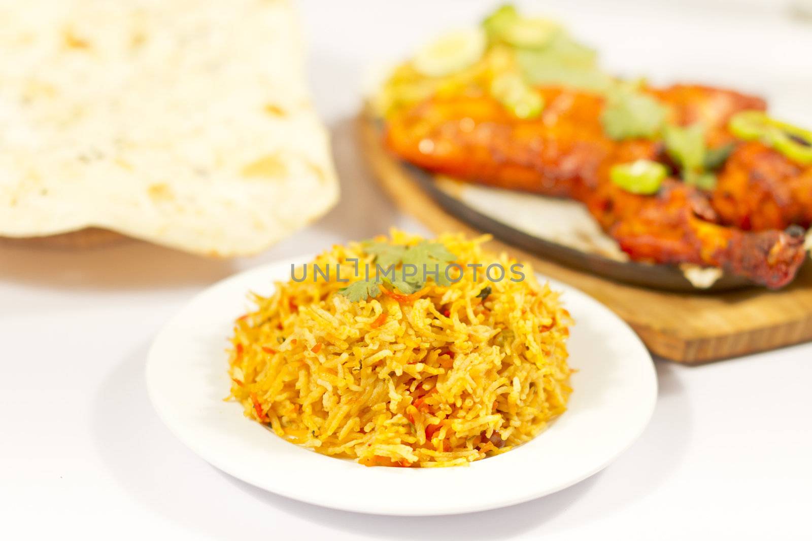 Indian Food Chicken Tandori and lassi