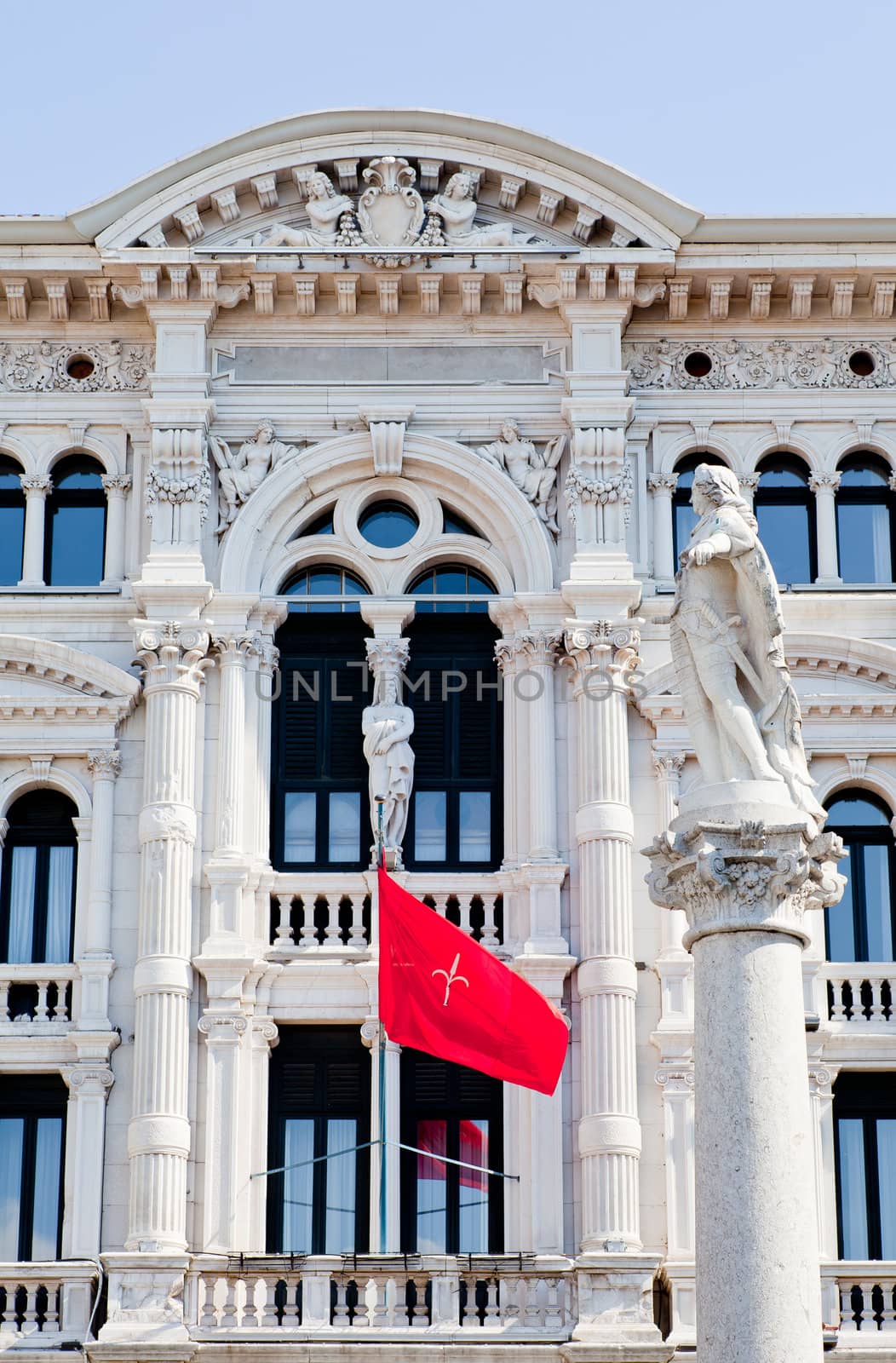 View of Carlo V monument in Trieste