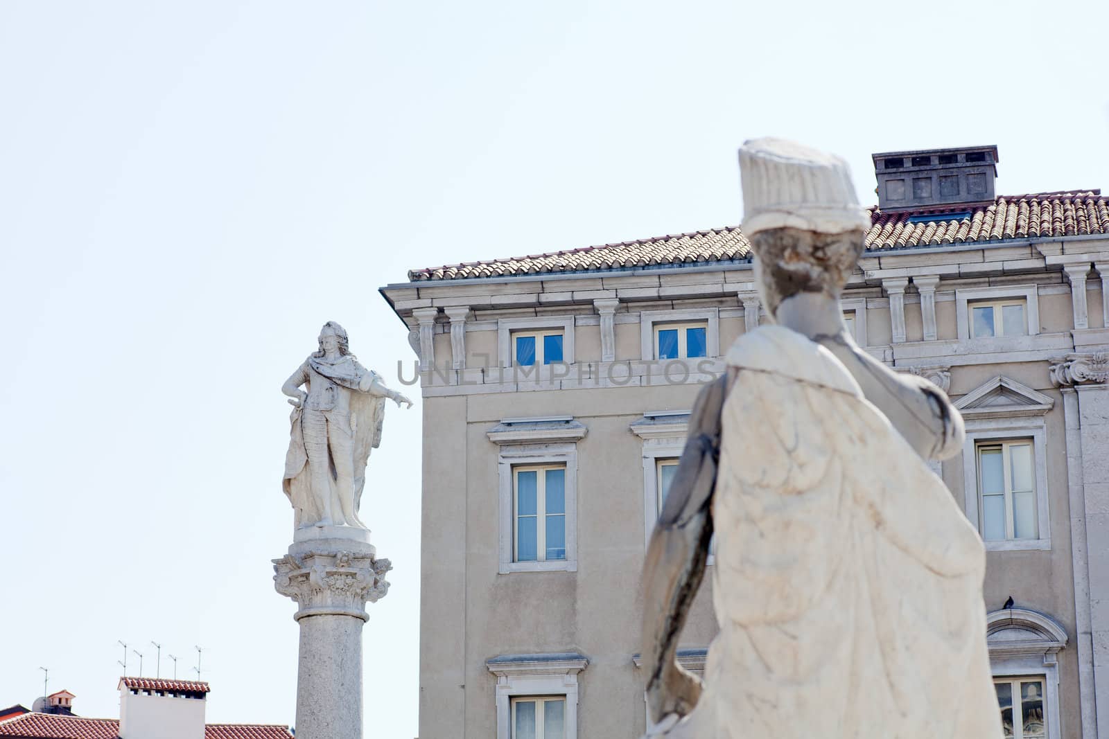 Statues in piazza Unità d'Italia, Trieste - Italy